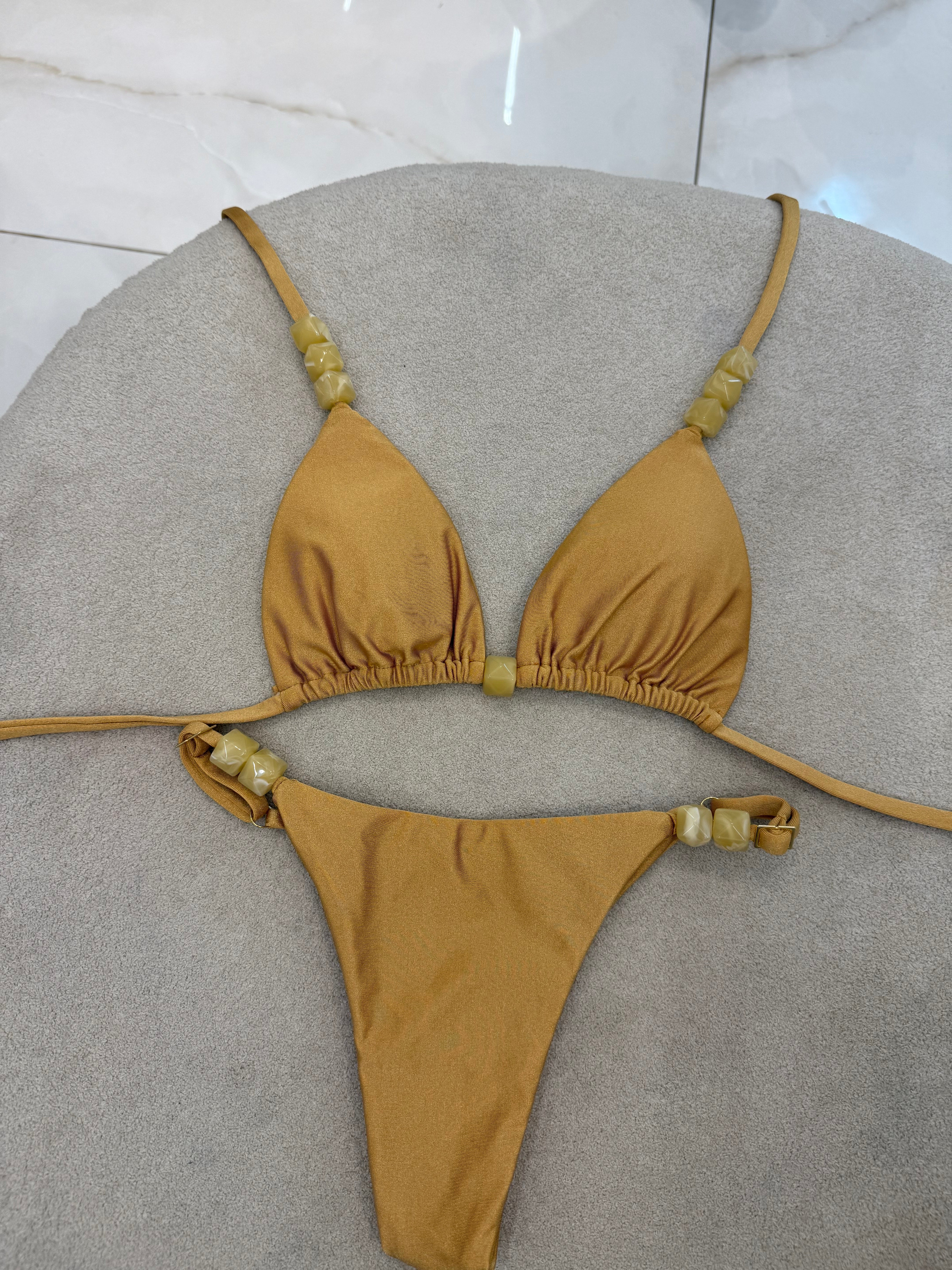 Cortininha Bali Regulagem Dourado