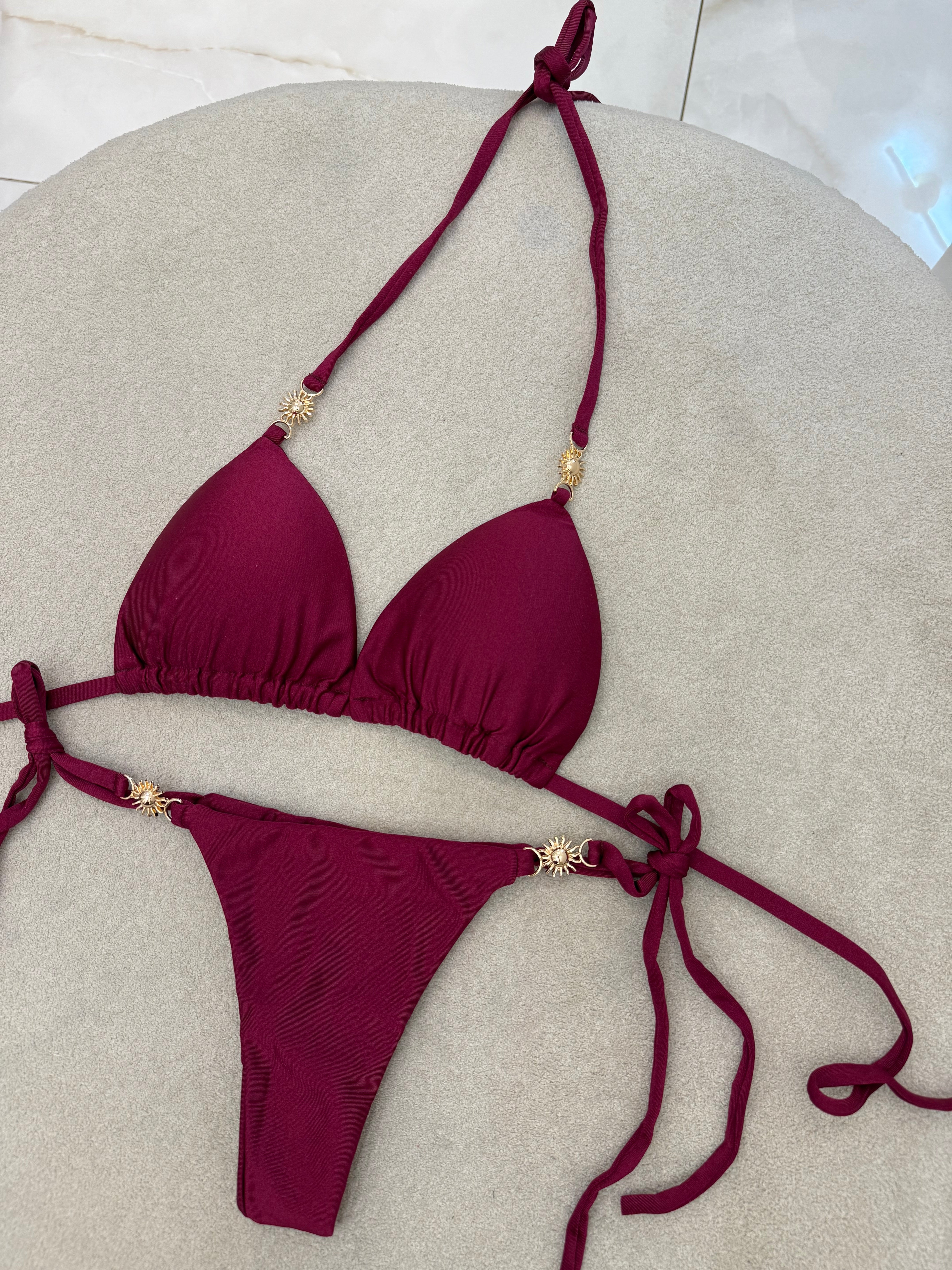 Biquíni Cortininha Sol Vinho