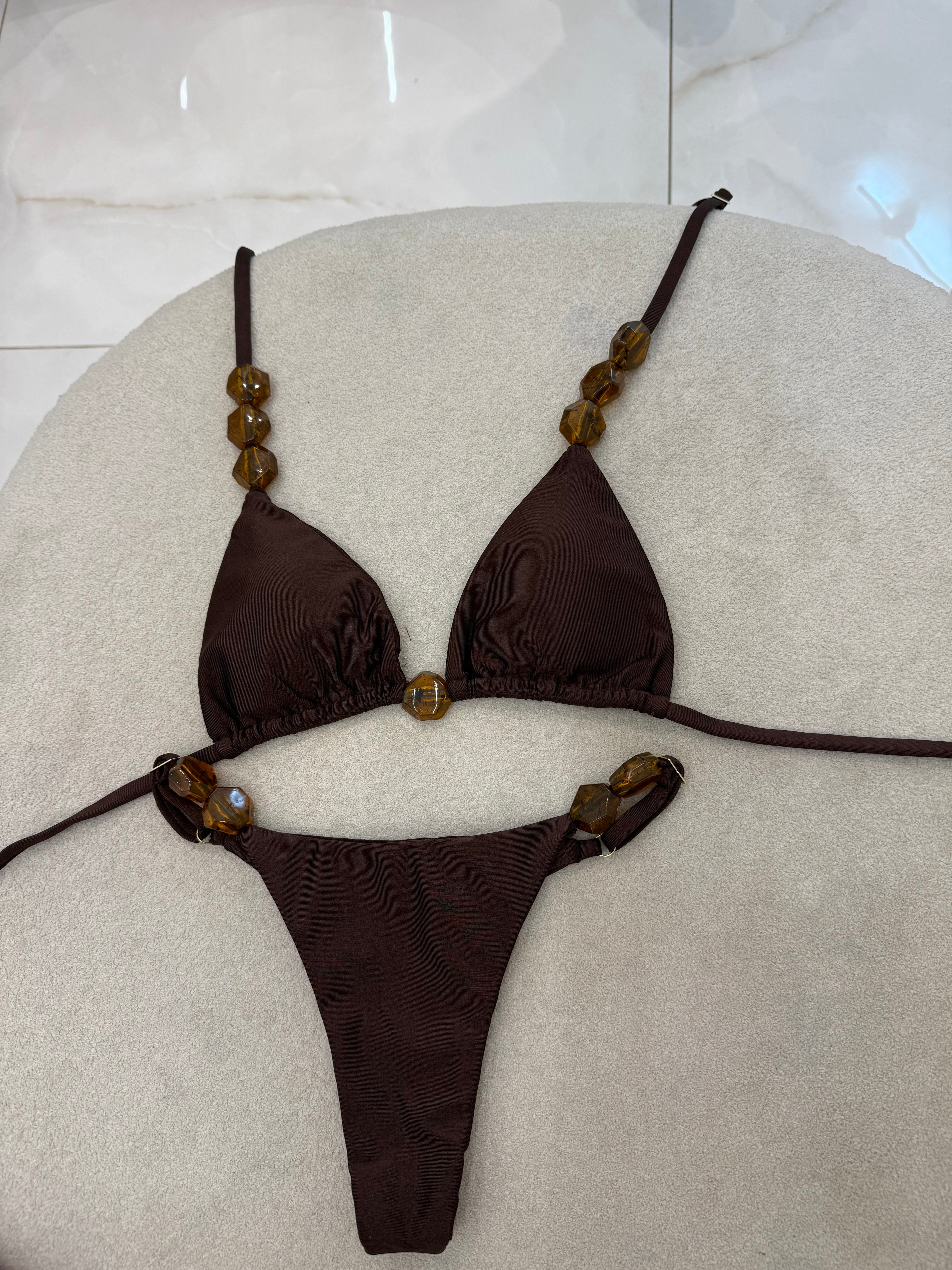 Cortininha Bali Regulagem Marrom