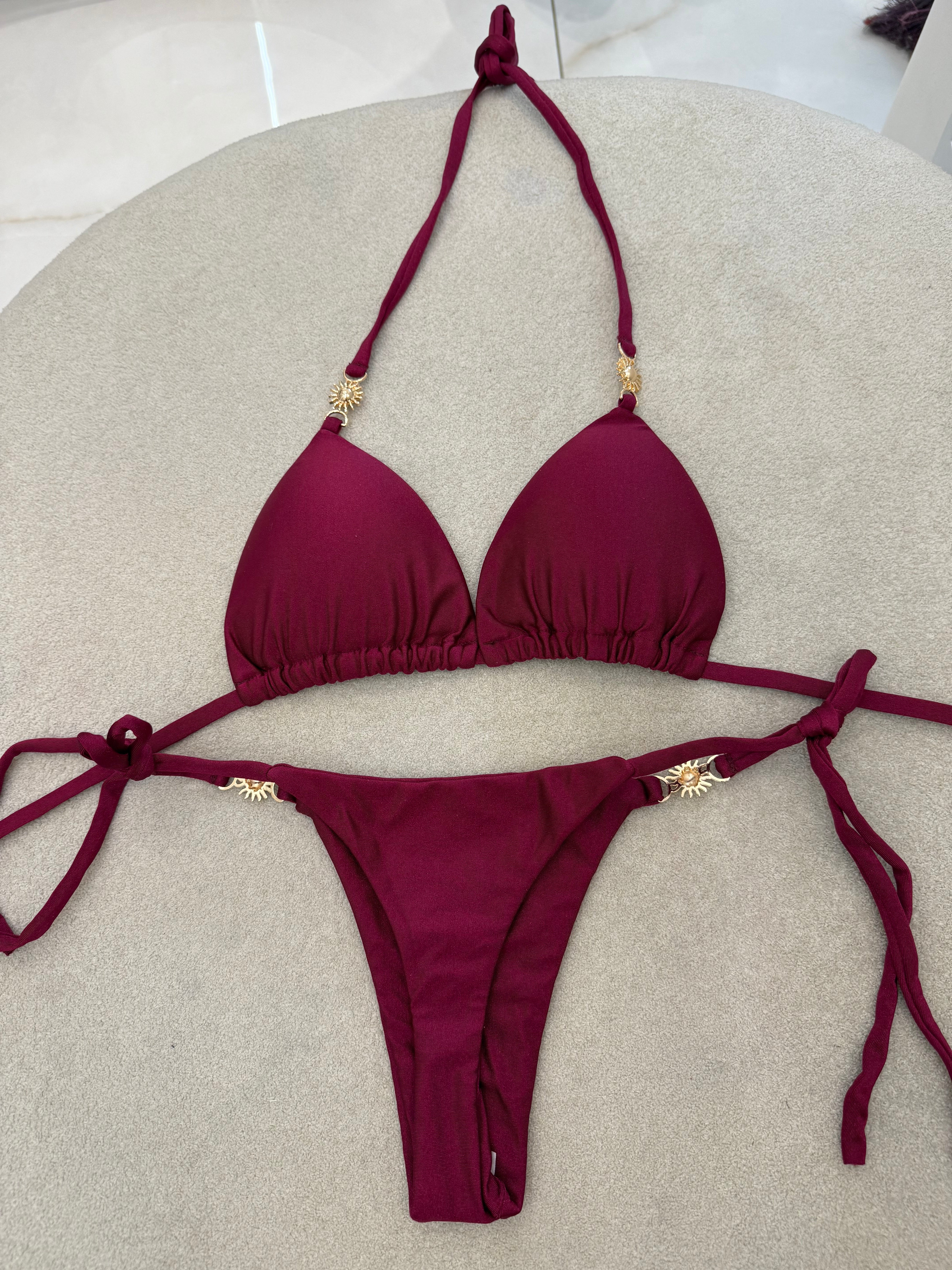 Biquíni Cortininha Sol Vinho
