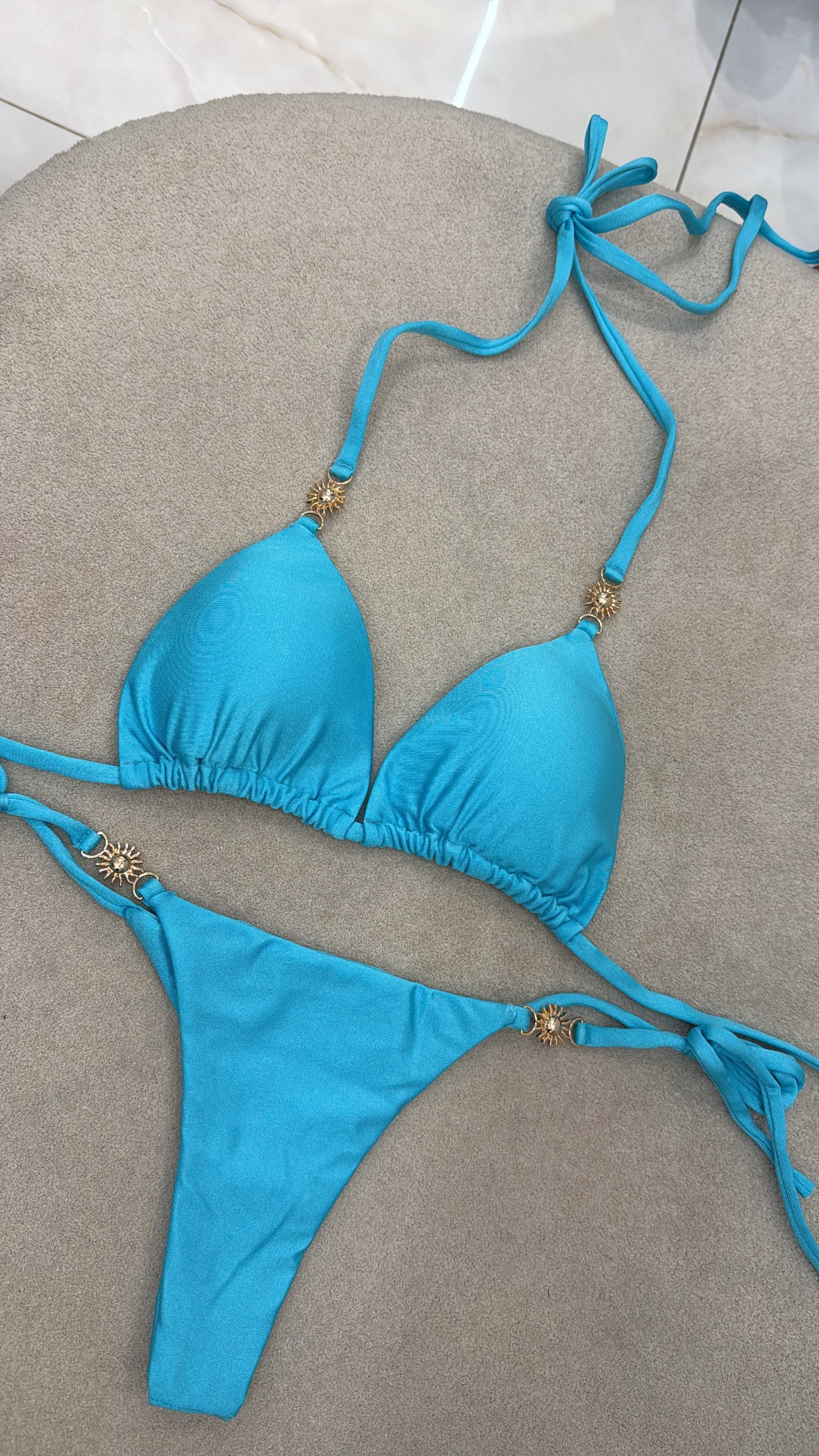 Biquíni Cortininha Sol Azul Tiffany