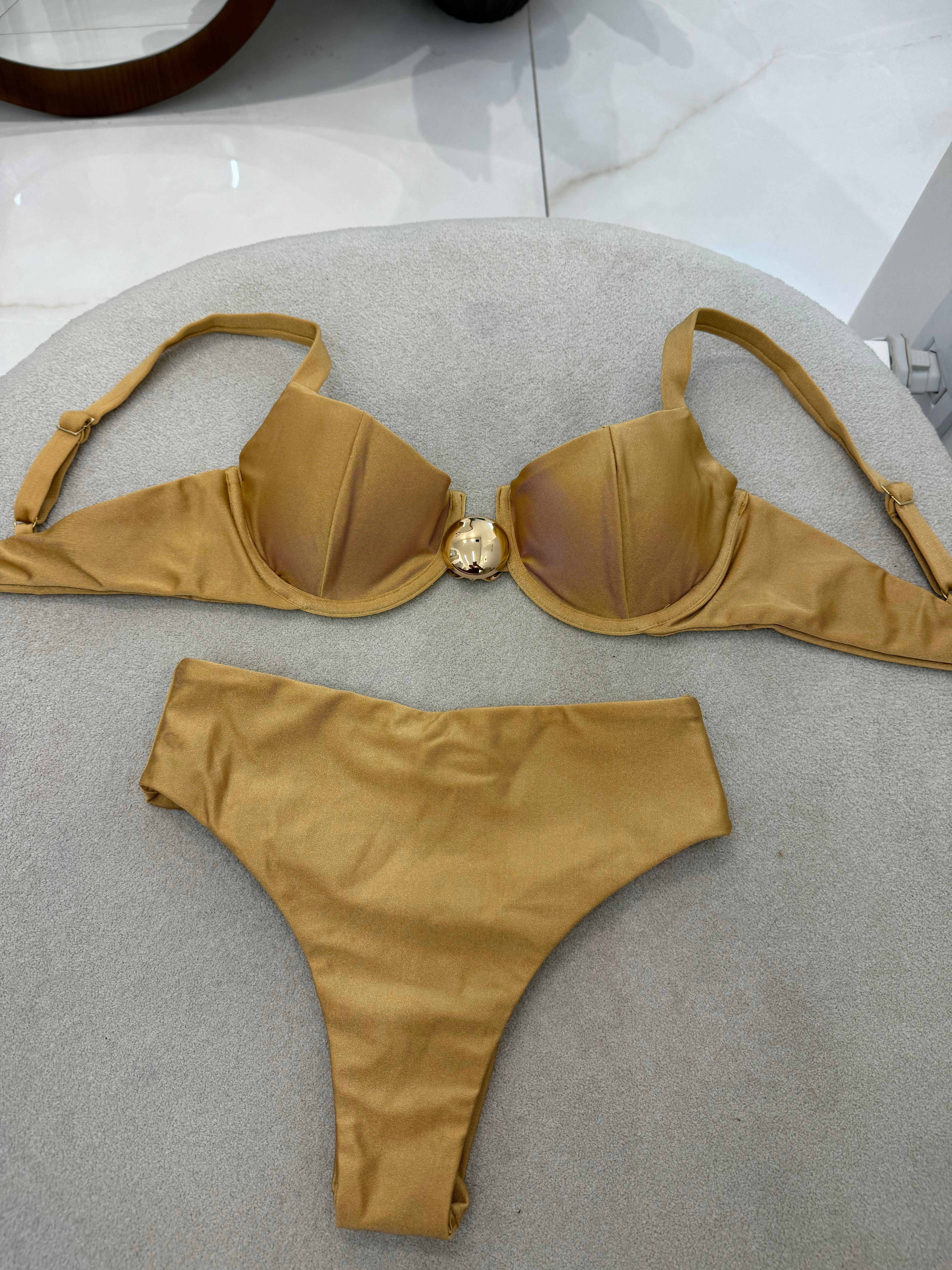 Hot Pant Botão (Aro) Dourado