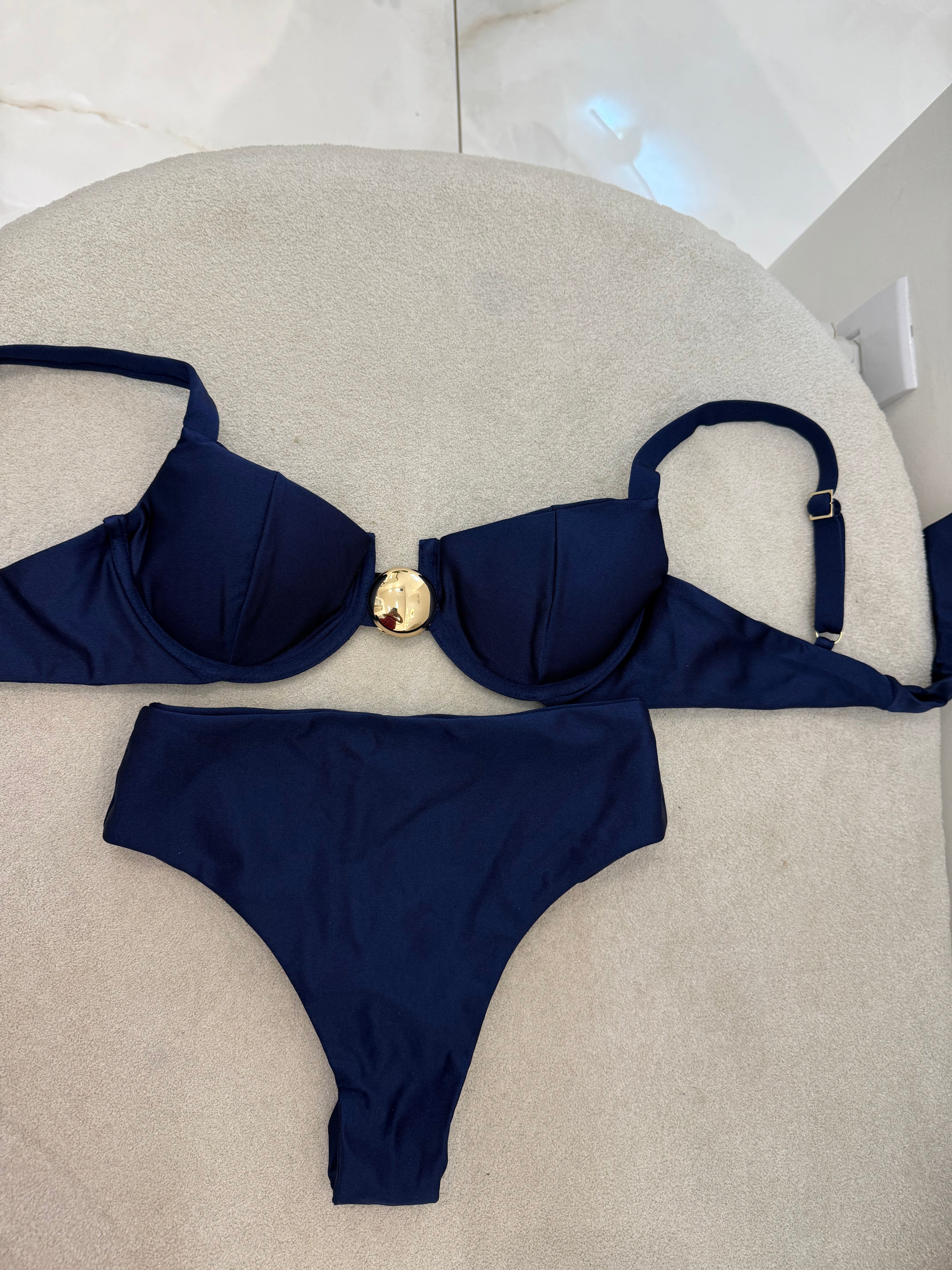 Hot Pant Botão (Aro) Azul Marinho