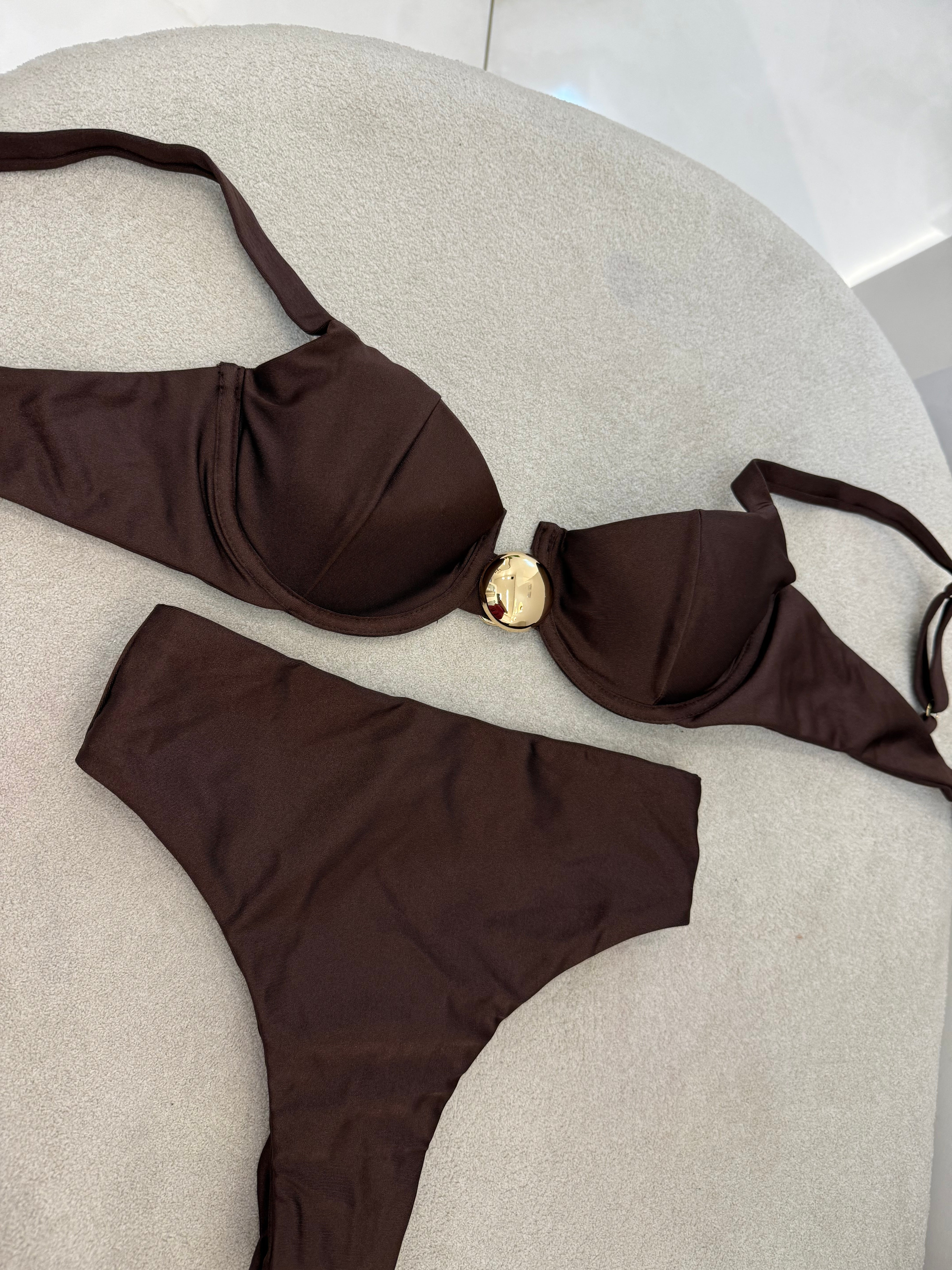 Hot Pant Botão (Aro) Marrom