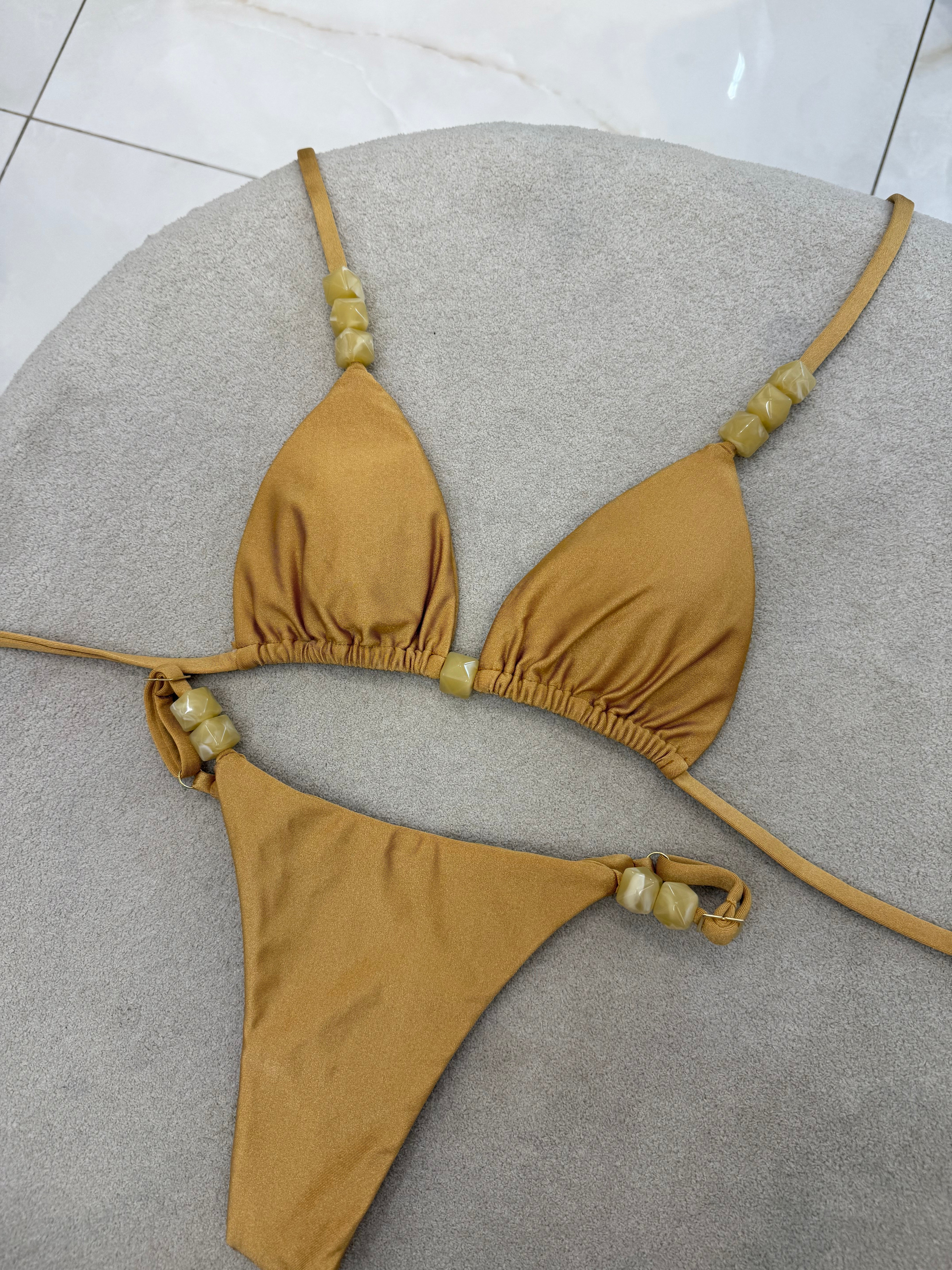 Cortininha Bali Regulagem Dourado