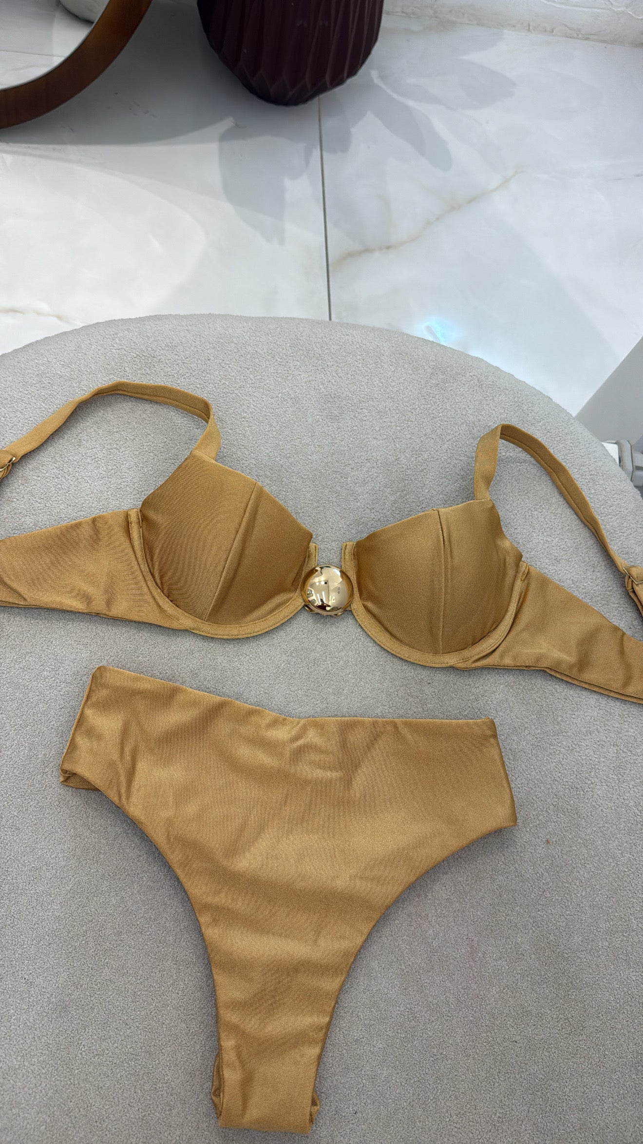 Hot Pant Botão (Aro) Dourado