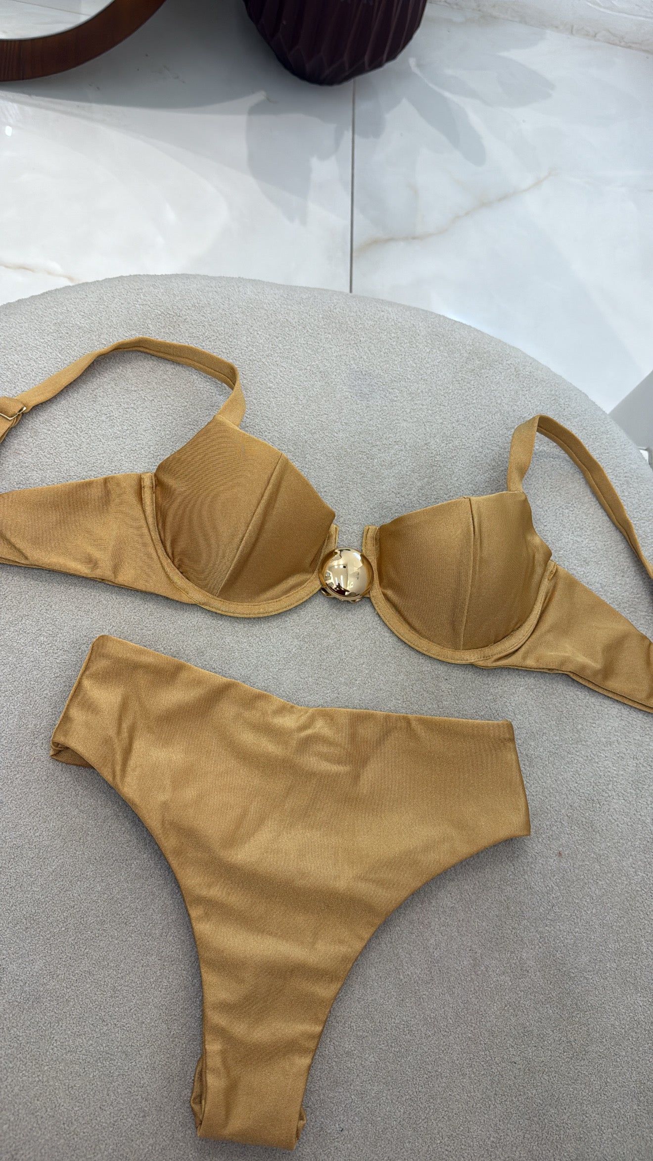 Hot Pant Botão (Aro) Dourado