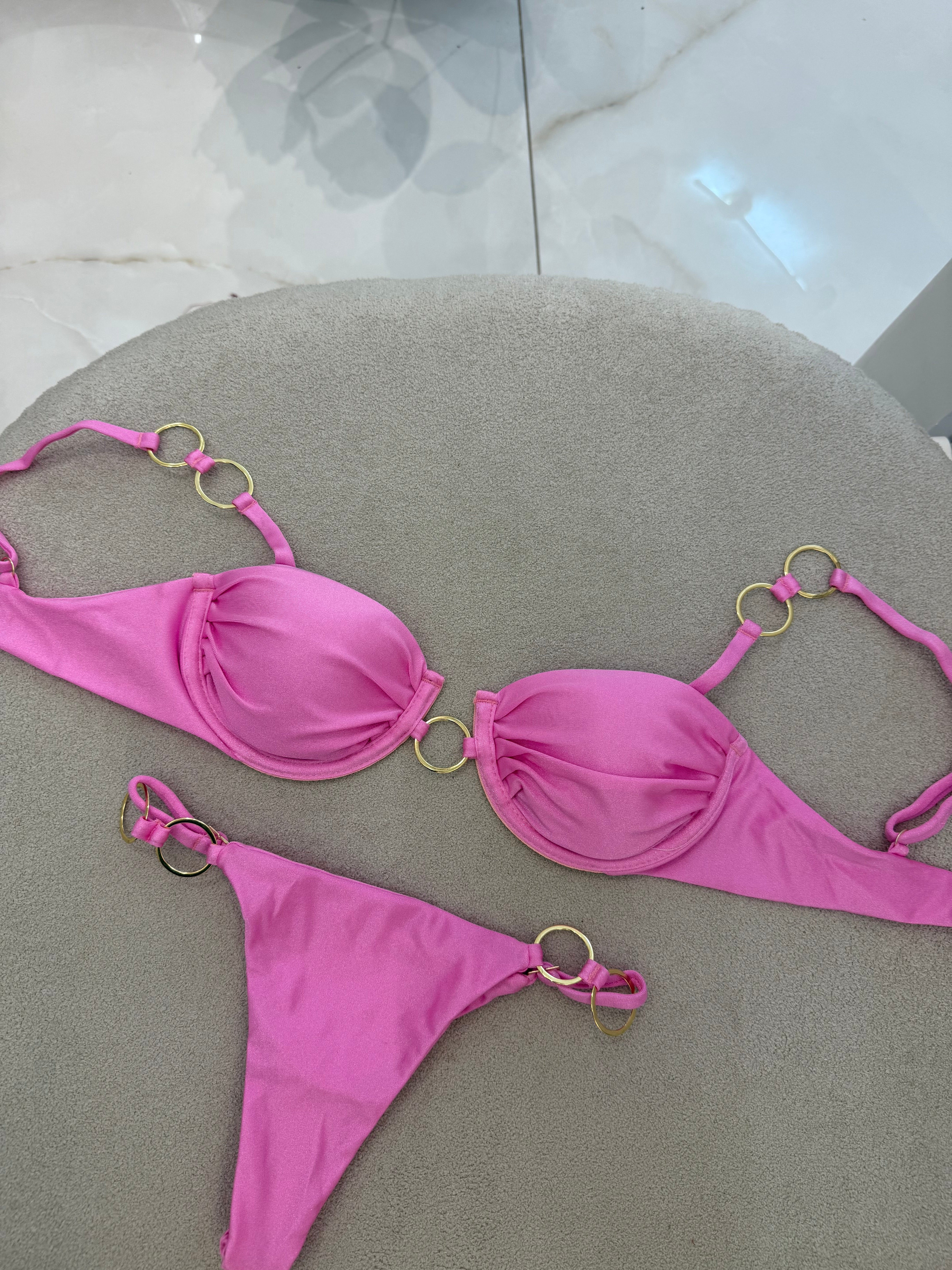 Biquíni Clara Rosa Bebê (argolas)