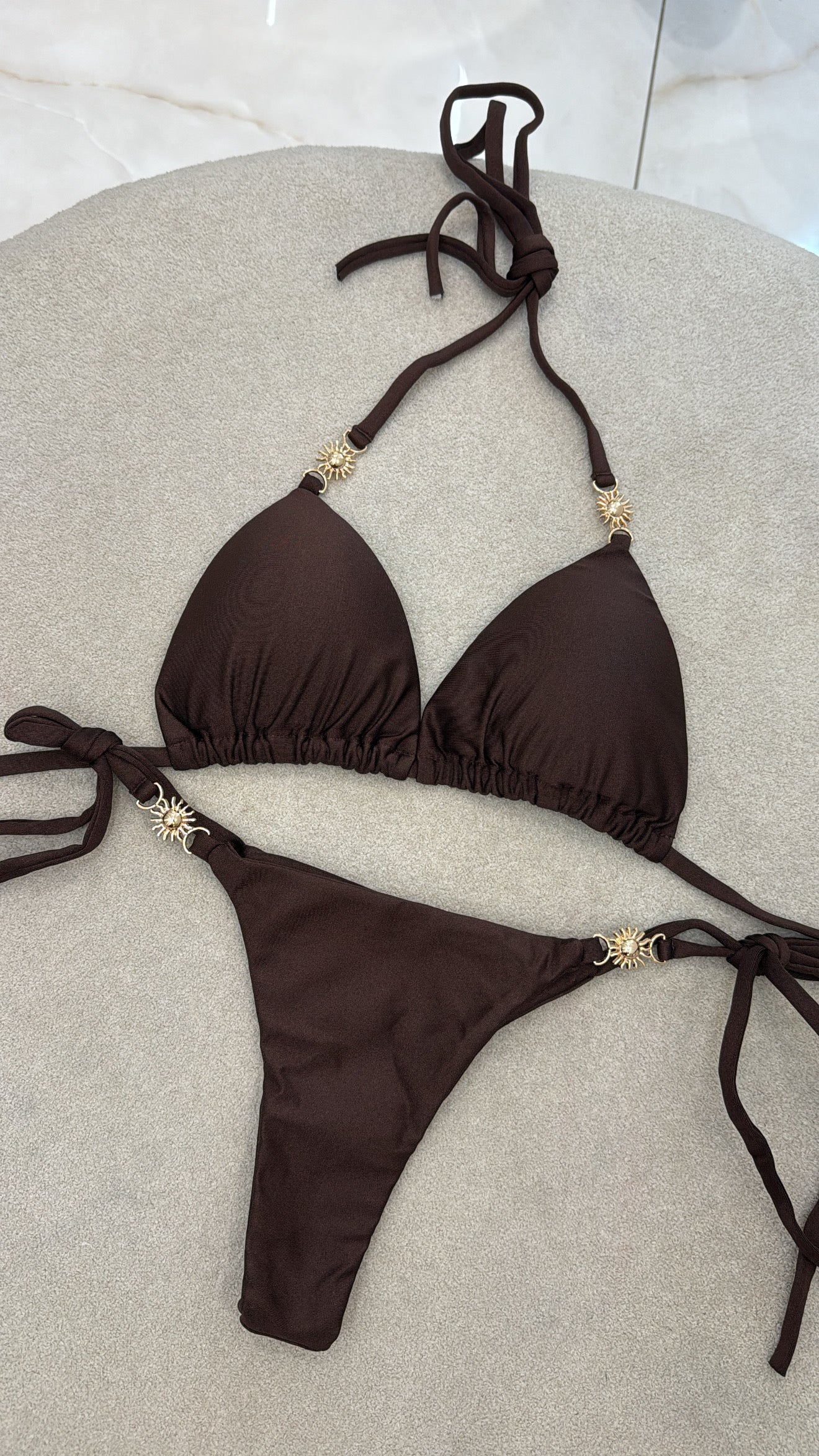 Biquíni Sol Cortininha Chocolate