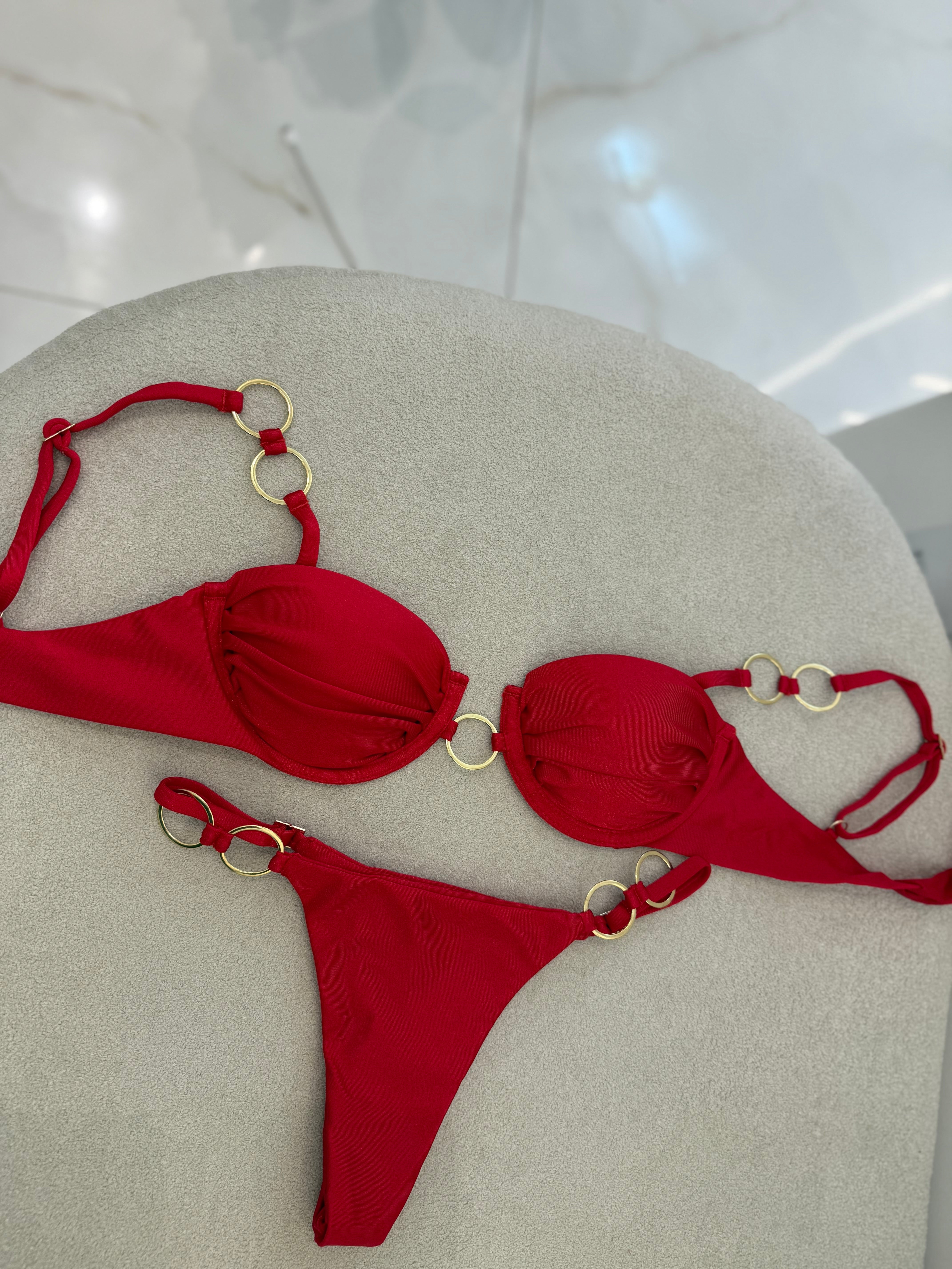 Biquíni Clara Vermelho (argolas)