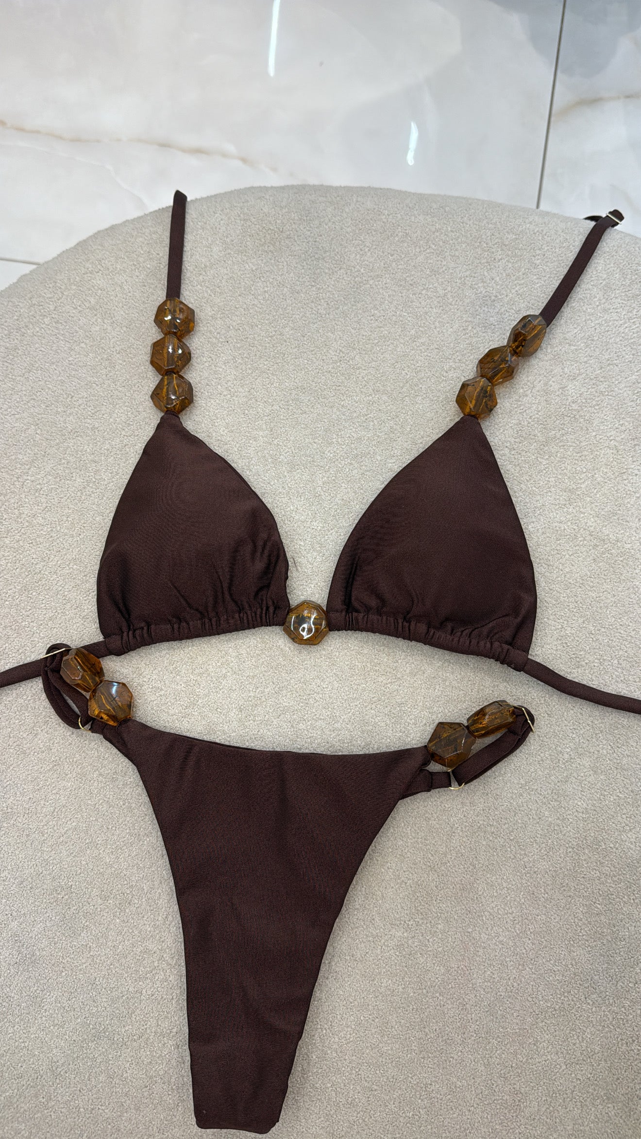 Cortininha Bali Regulagem Marrom