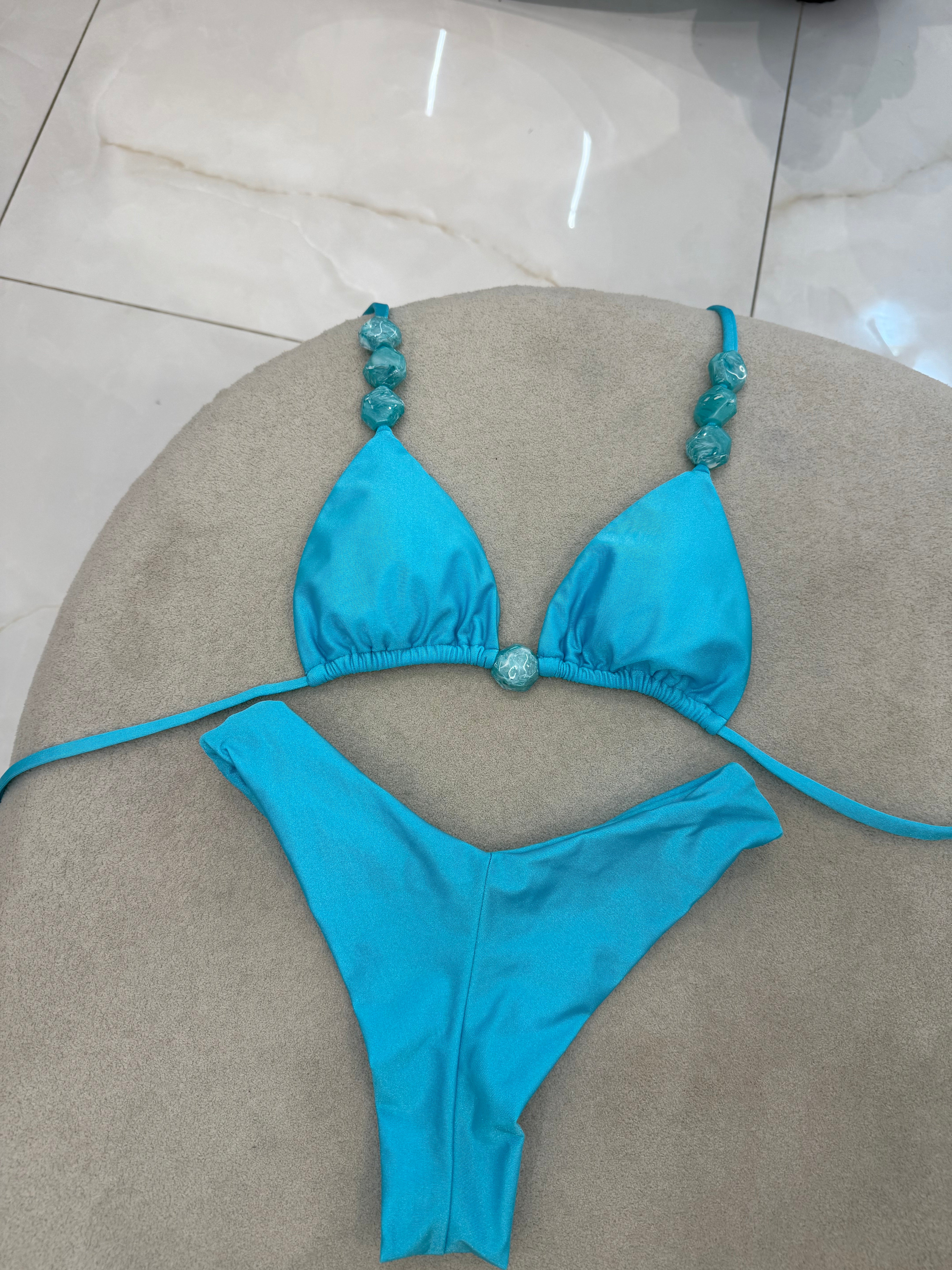 Cortininha Bali Asa Delta Azul Tiffany