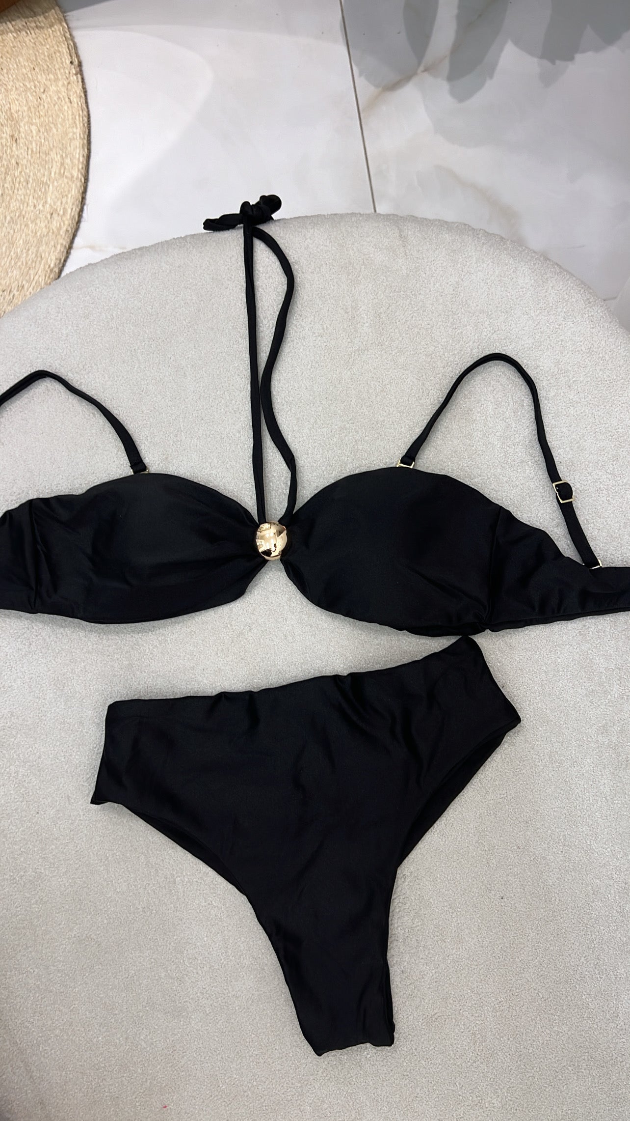 Semi Hot Pant Botão Preto