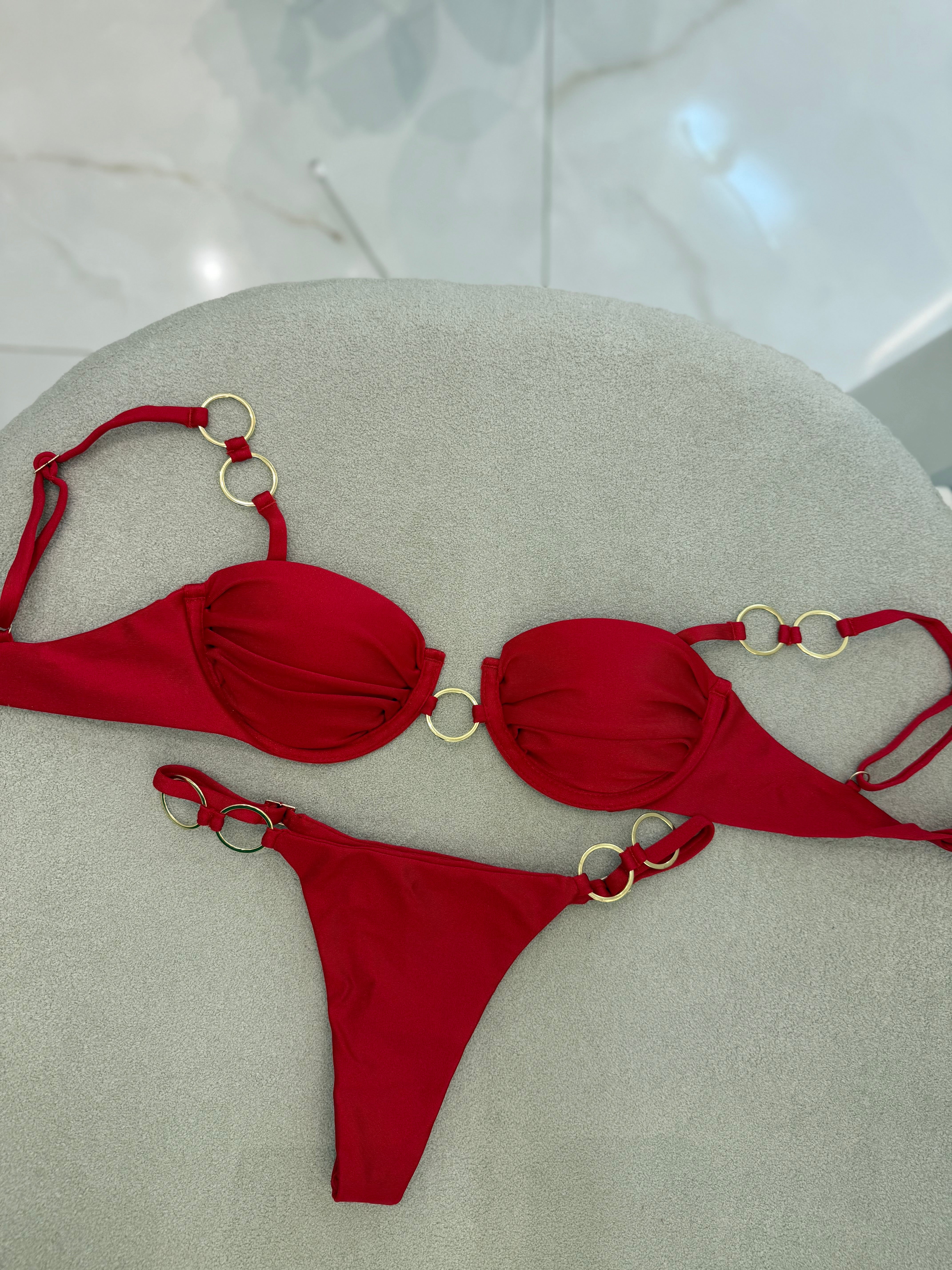 Biquíni Clara Vermelho (argolas)