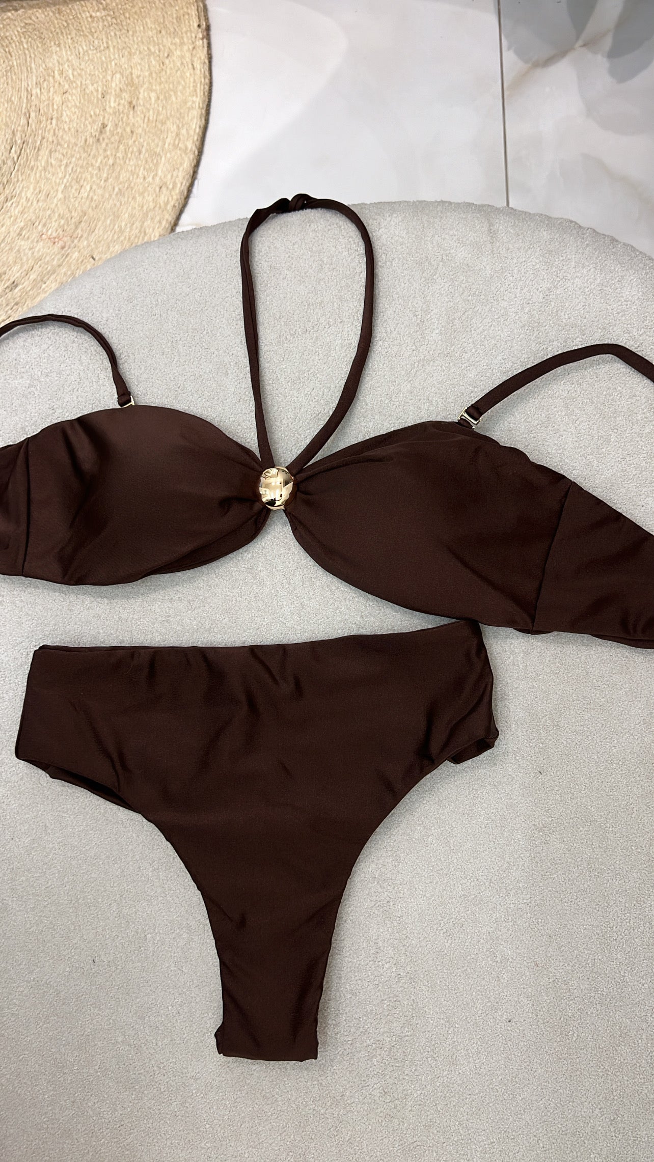 Semi Hot Pant Botão Chocolate