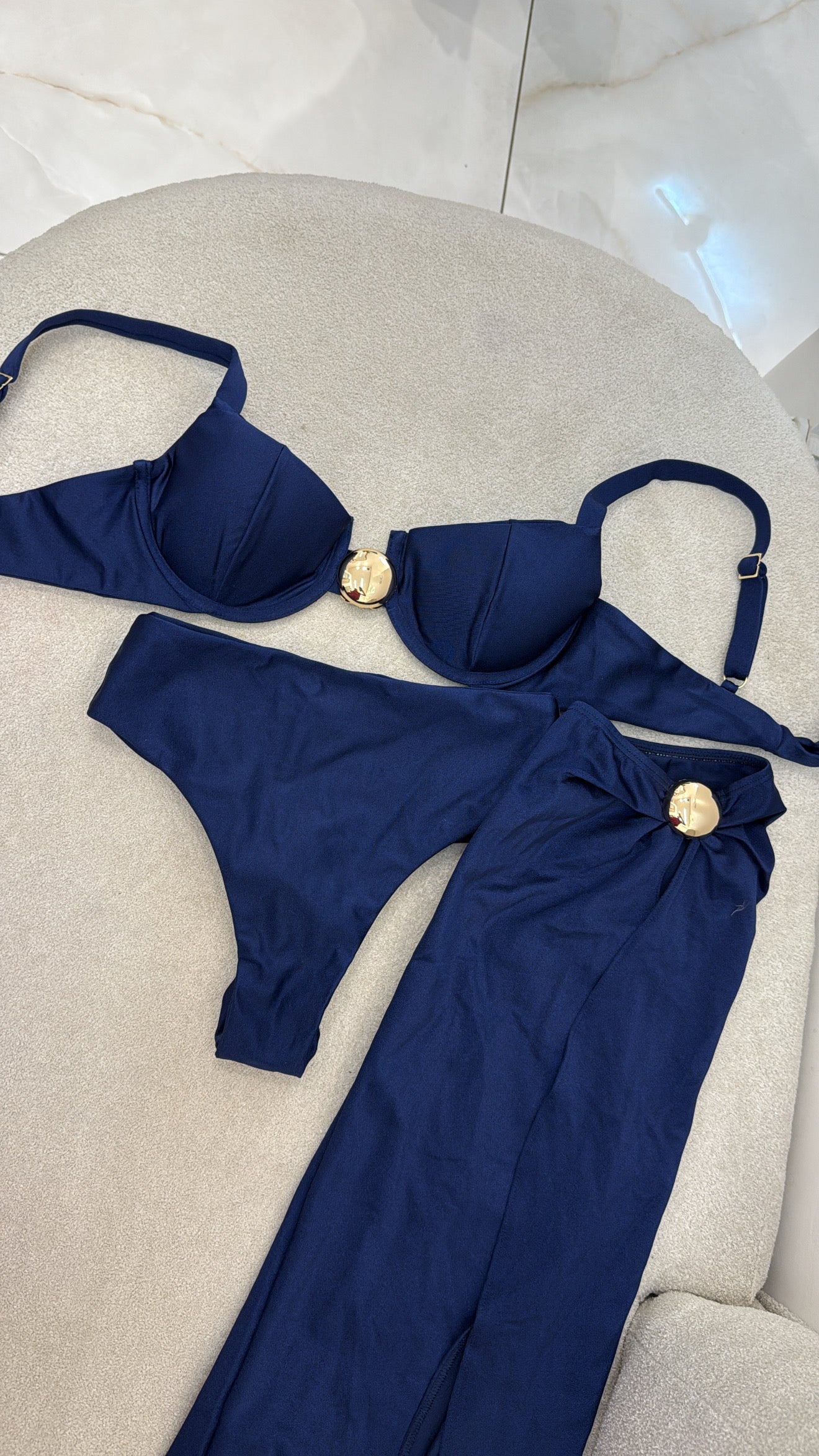 Hot Pant Botão (Aro) Azul Marinho