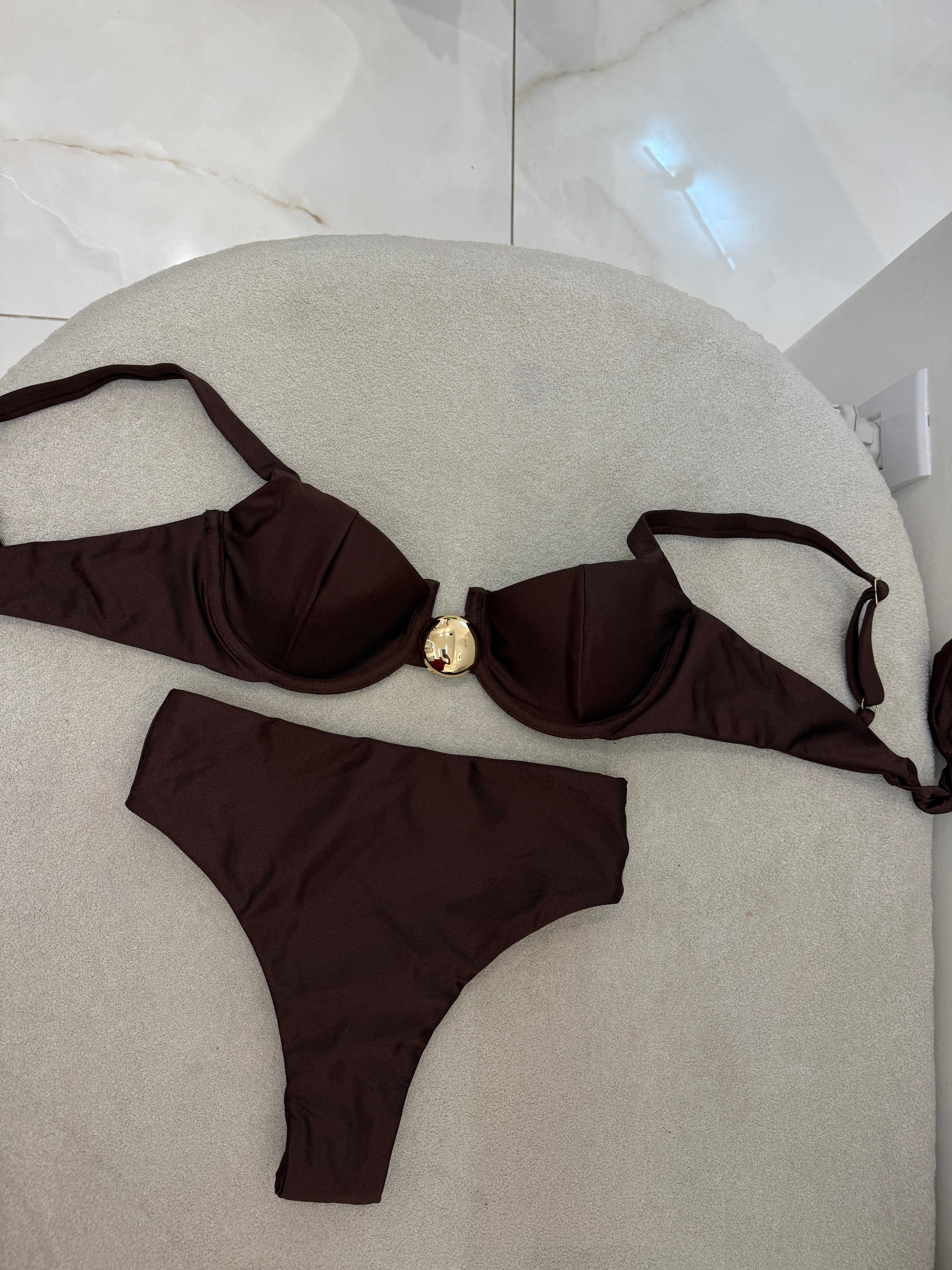 Hot Pant Botão (Aro) Marrom