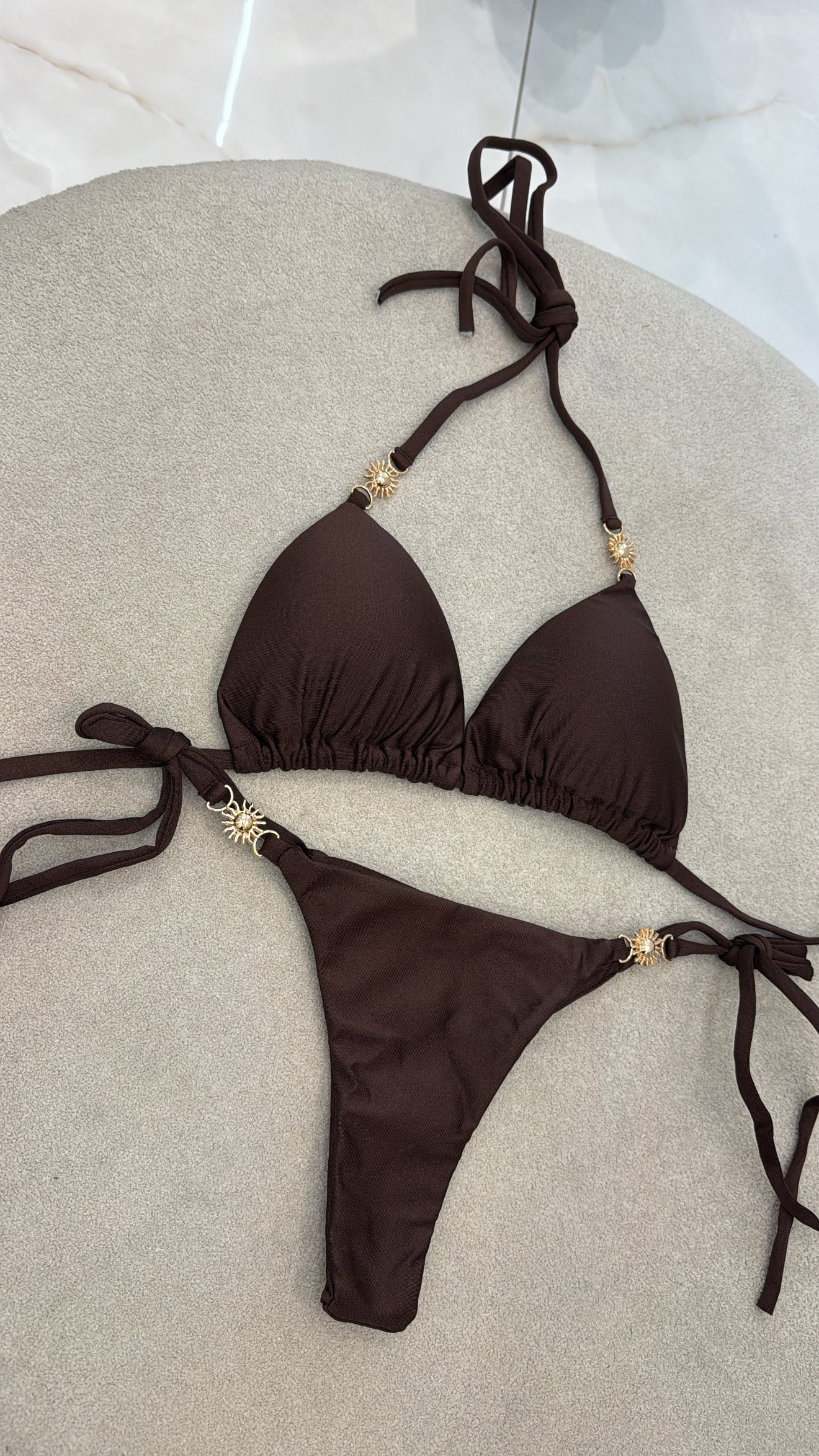 Biquíni Sol Cortininha Chocolate