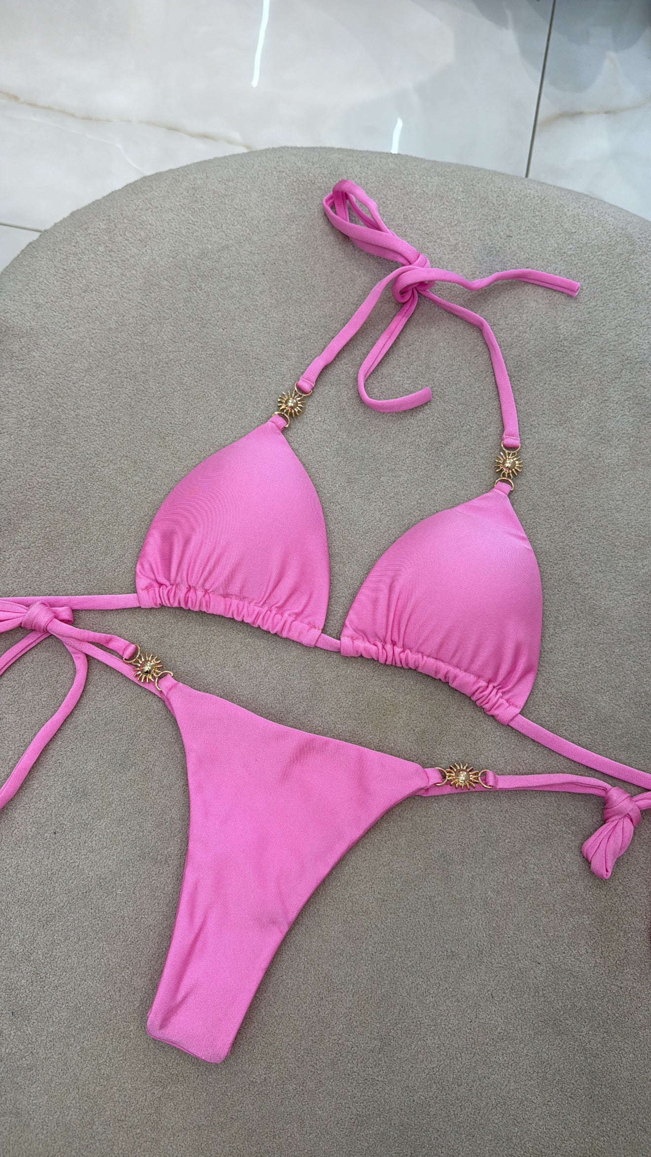 Biquíni Cortininha Sol Rosa Bebê