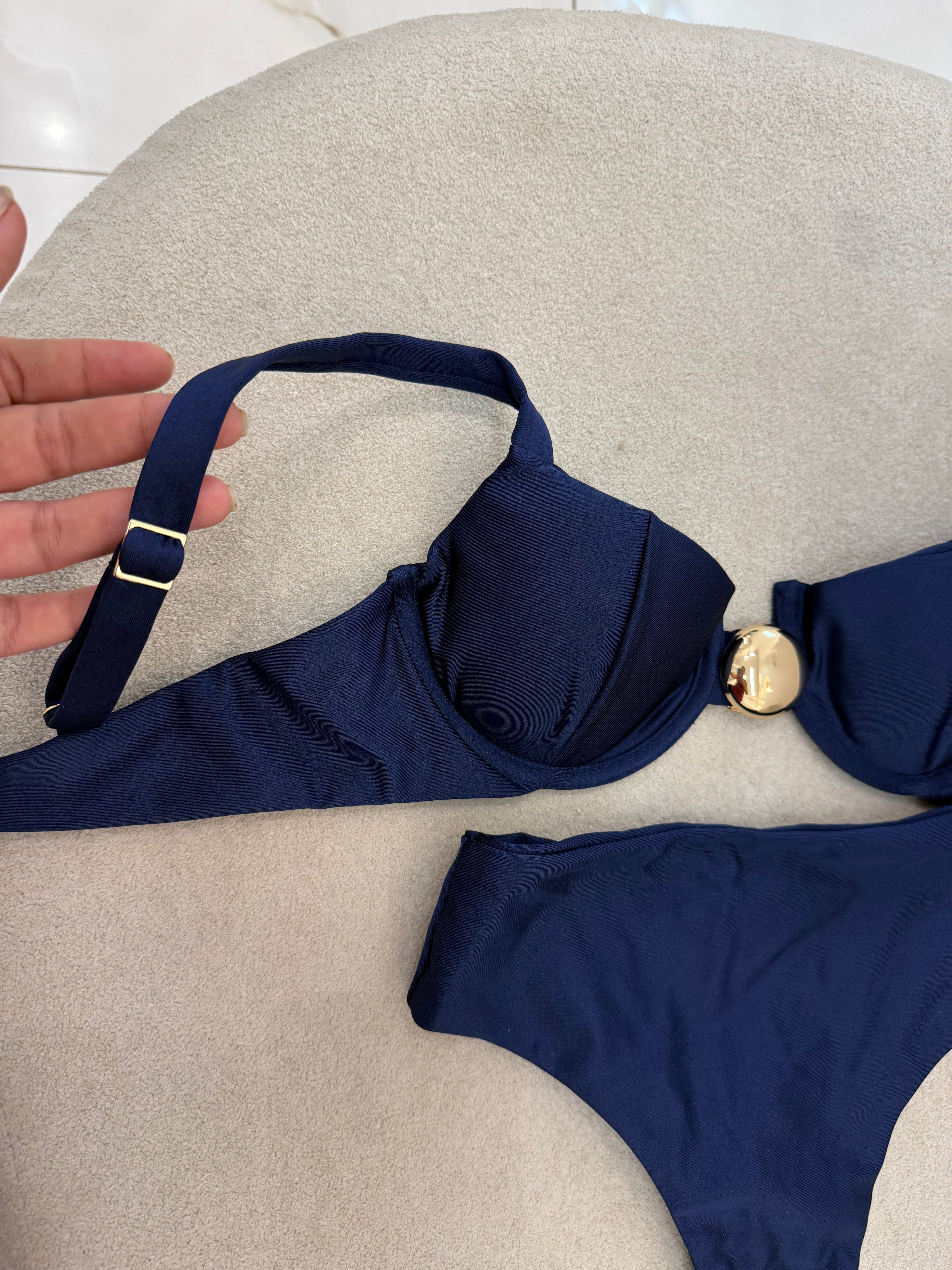 Hot Pant Botão (Aro) Azul Marinho