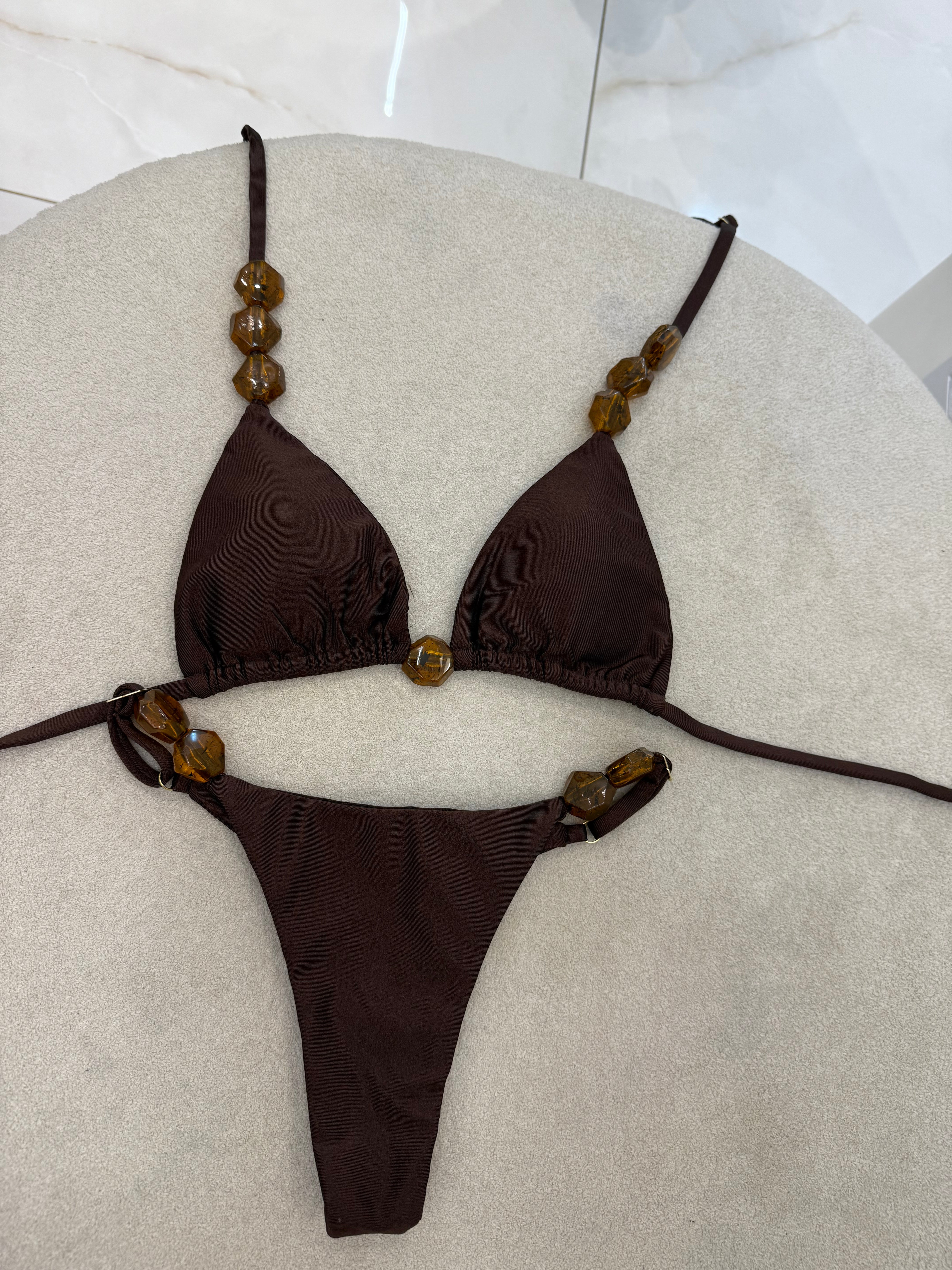 Cortininha Bali Regulagem Marrom