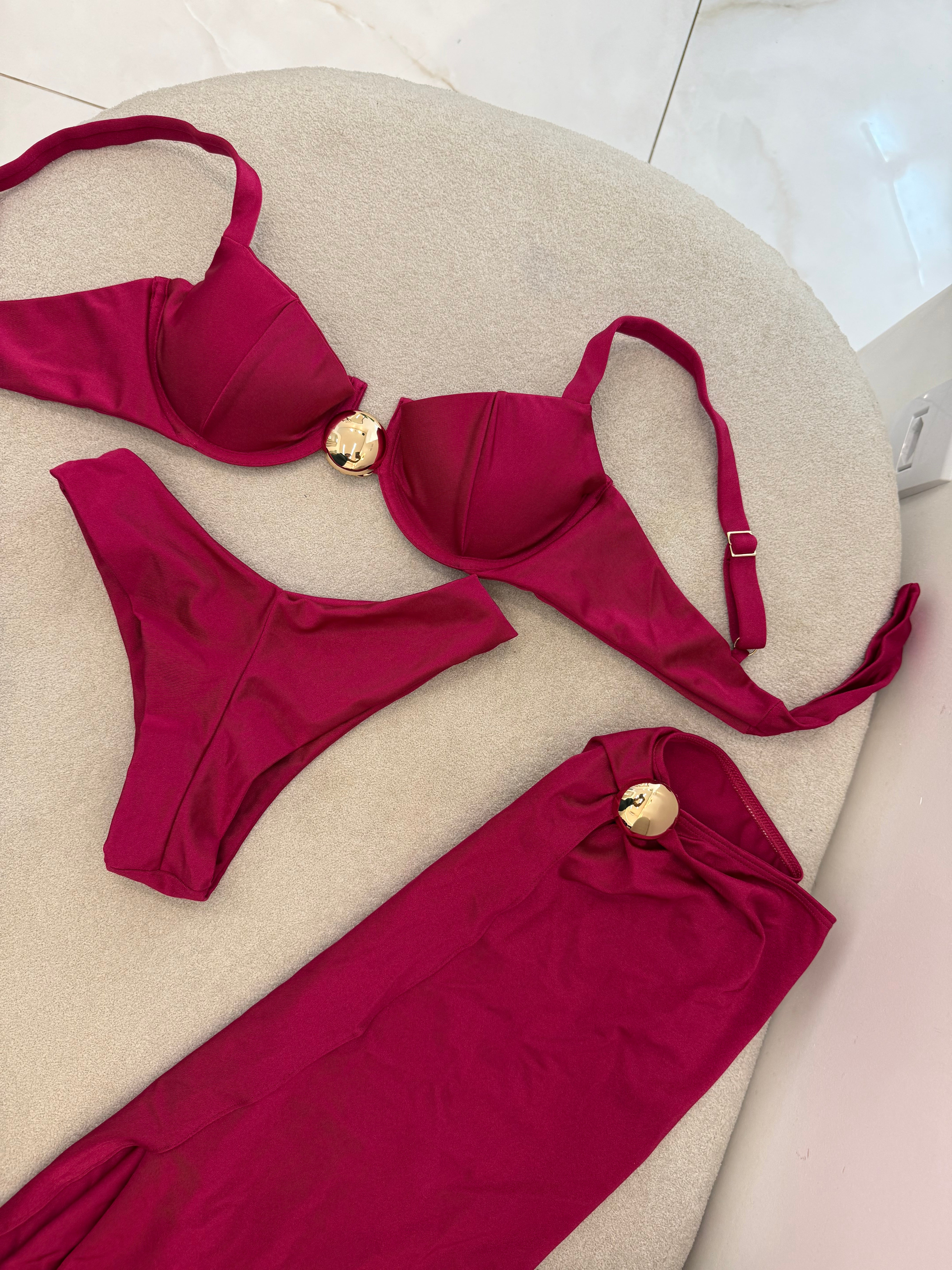 Botão Asa Delta Aro Vinho