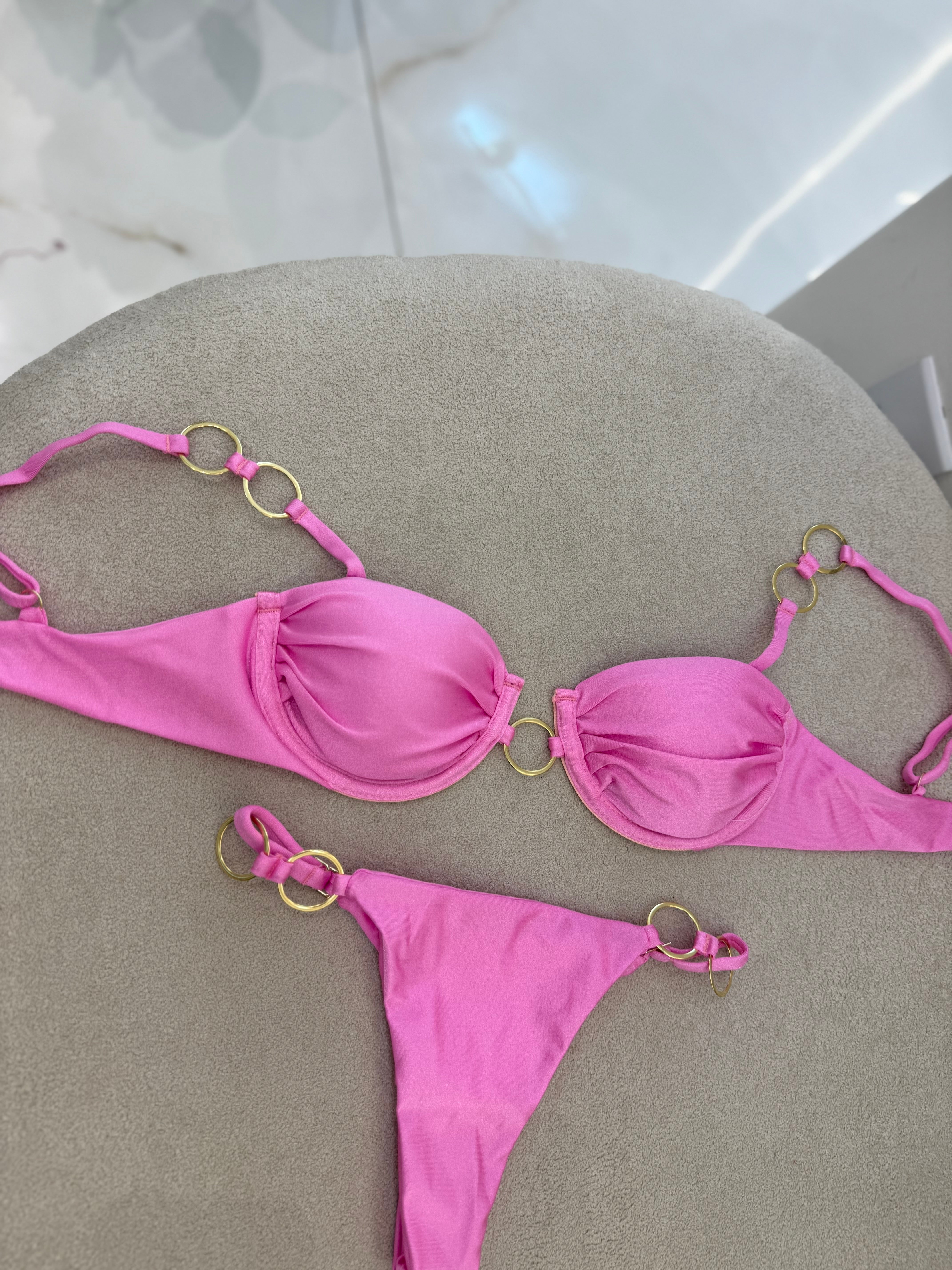 Biquíni Clara Rosa Bebê (argolas)