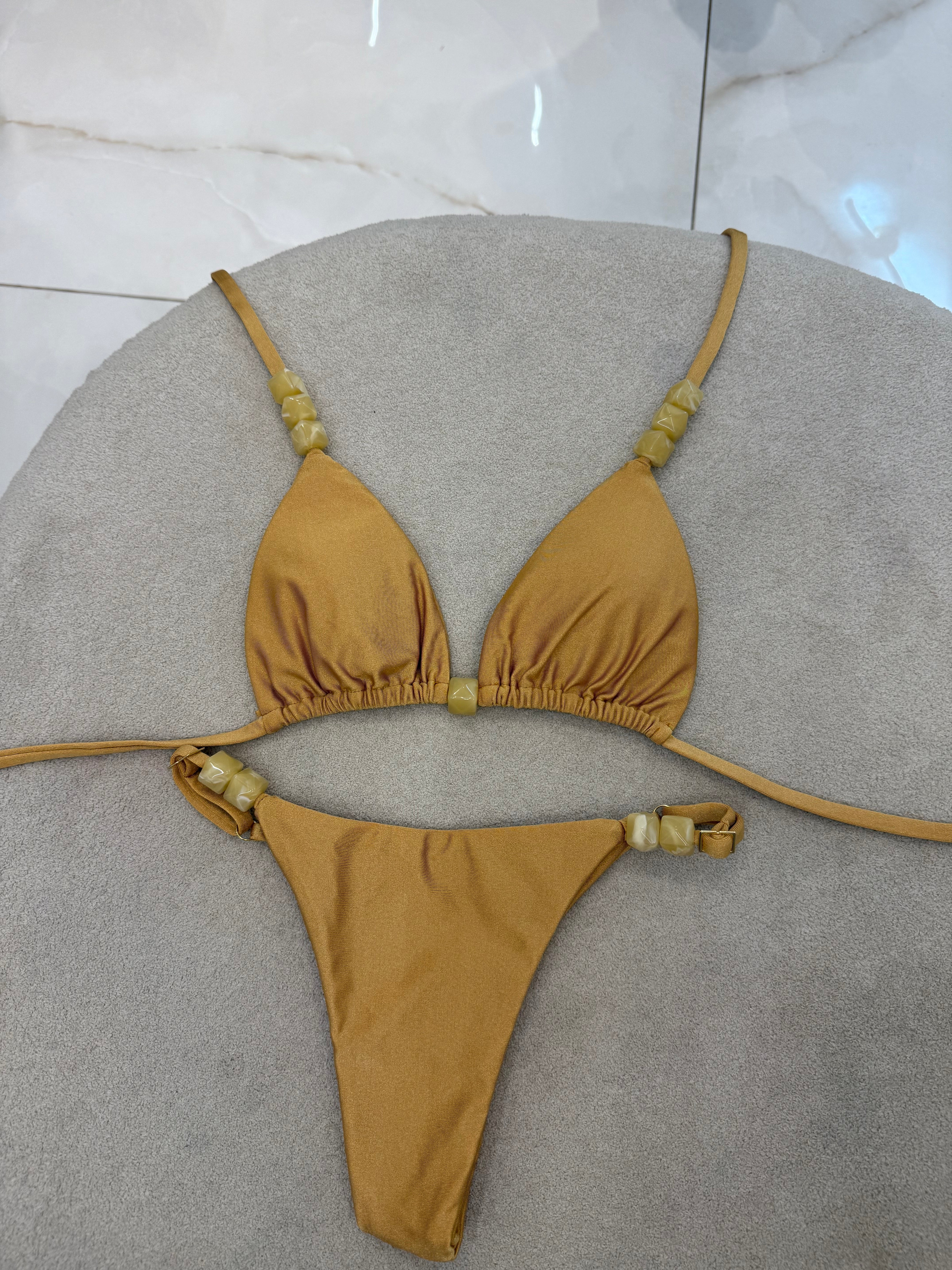 Cortininha Bali Regulagem Dourado