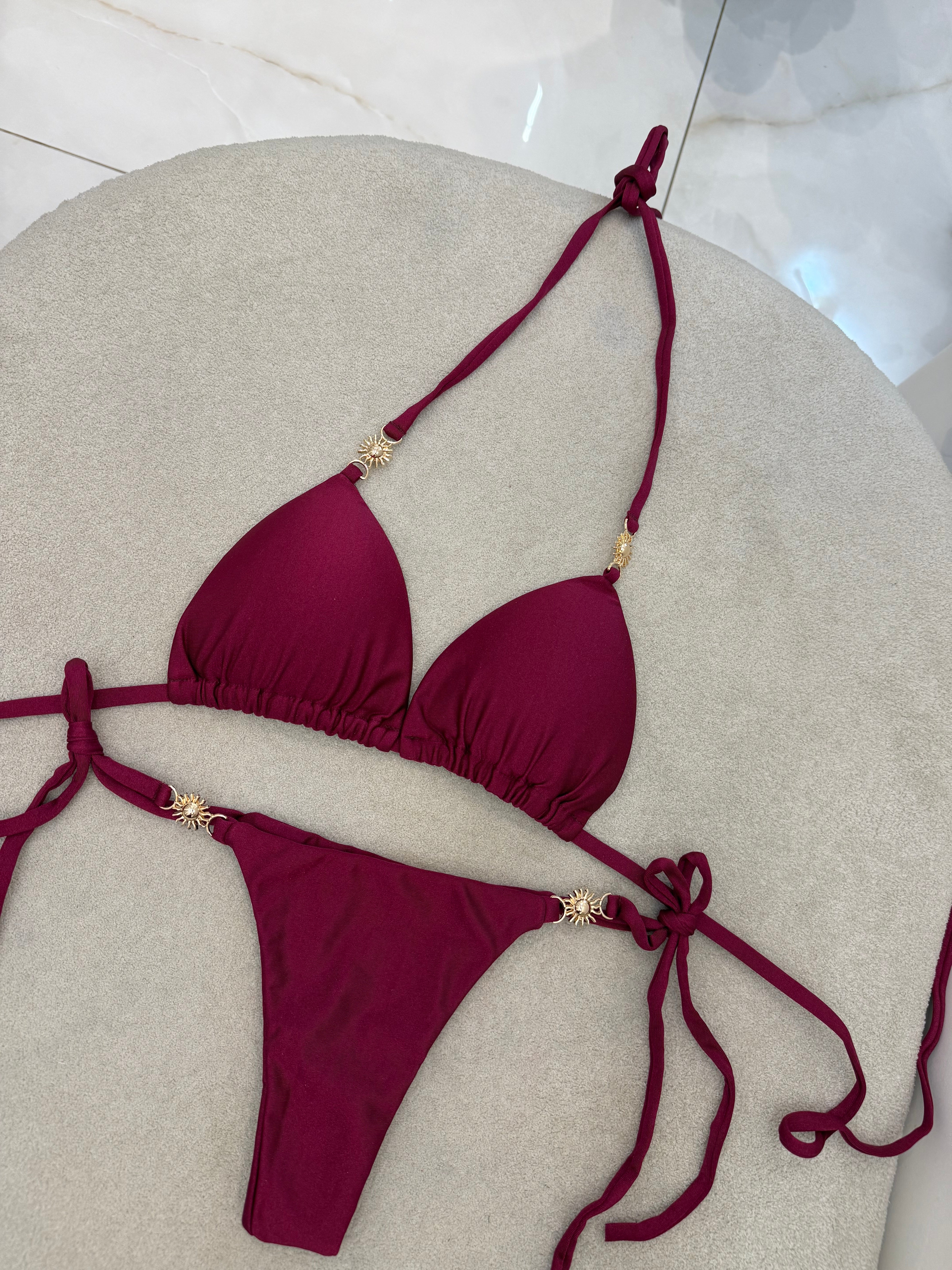 Biquíni Cortininha Sol Vinho