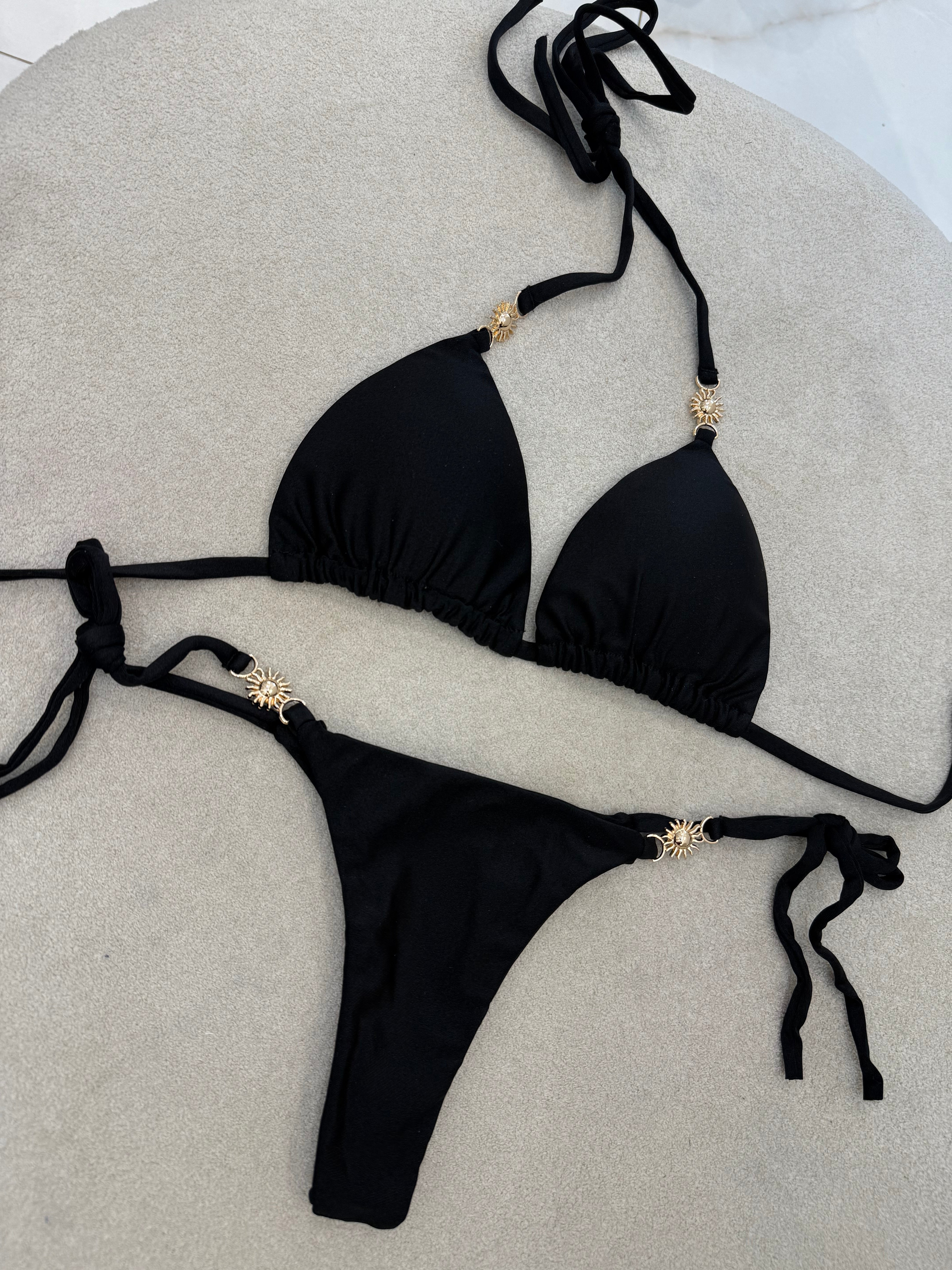 Biquíni Sol Cortininha Preto