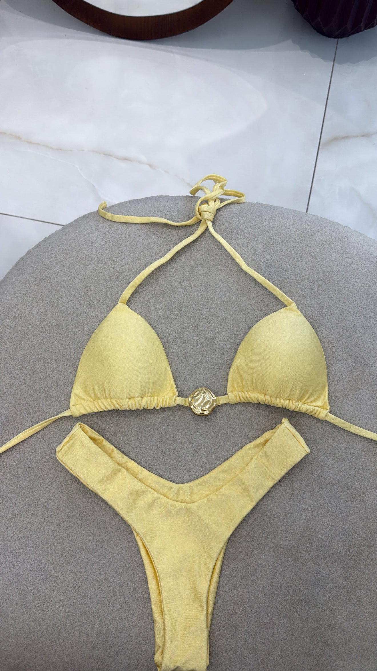 Cortininha Heloísa Amarelo Asa Delta