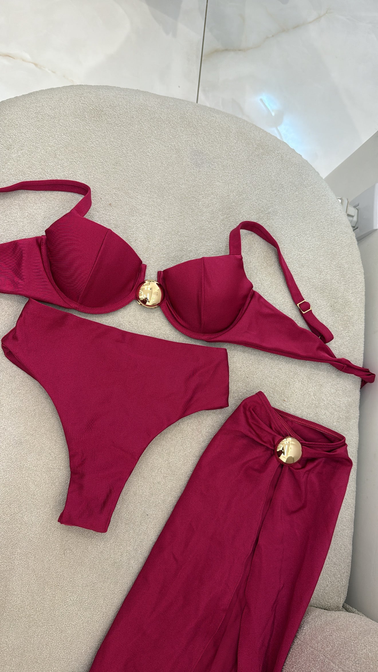 Hot Pant Botão (Aro) Vinho