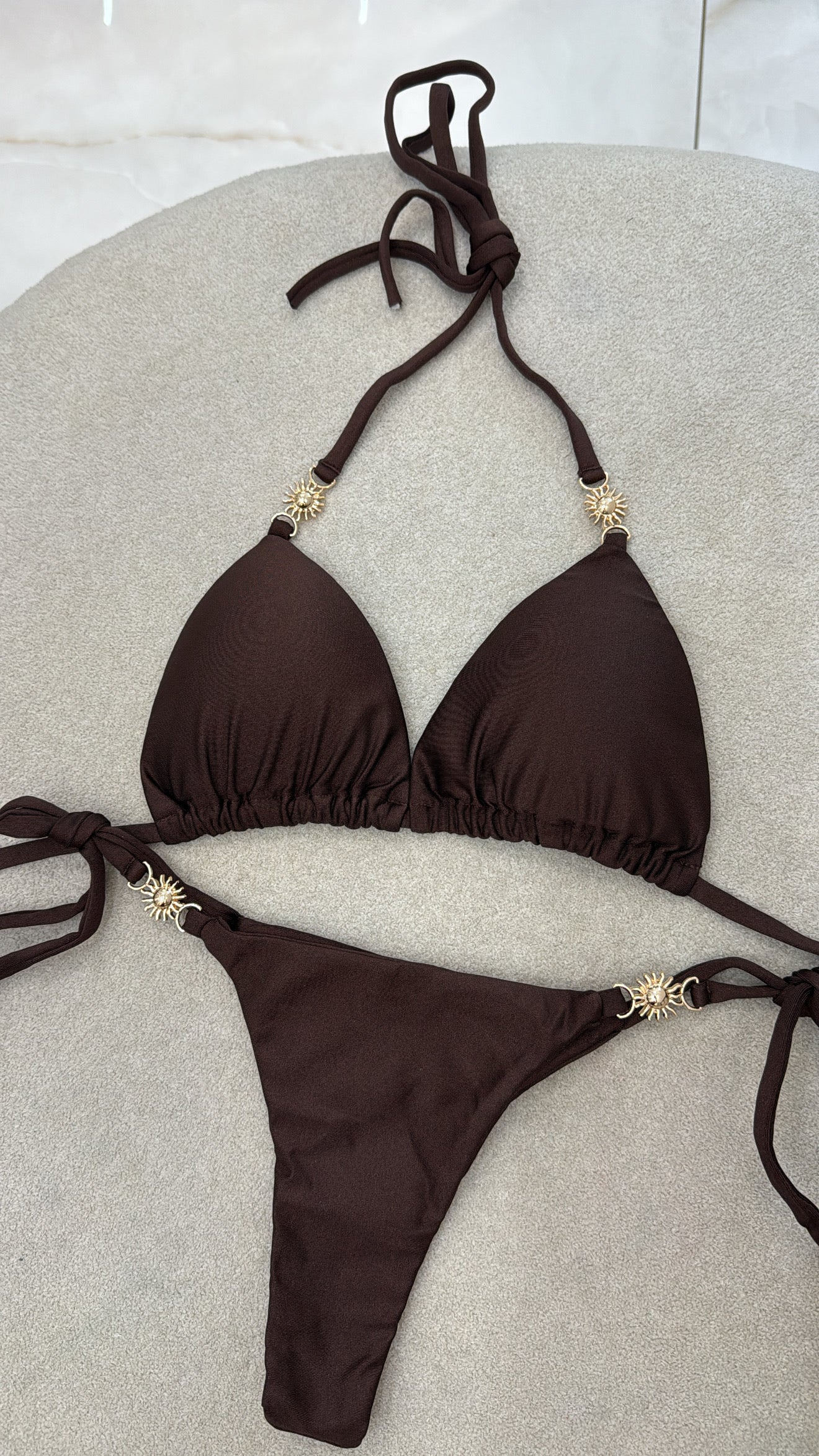 Biquíni Sol Cortininha Chocolate