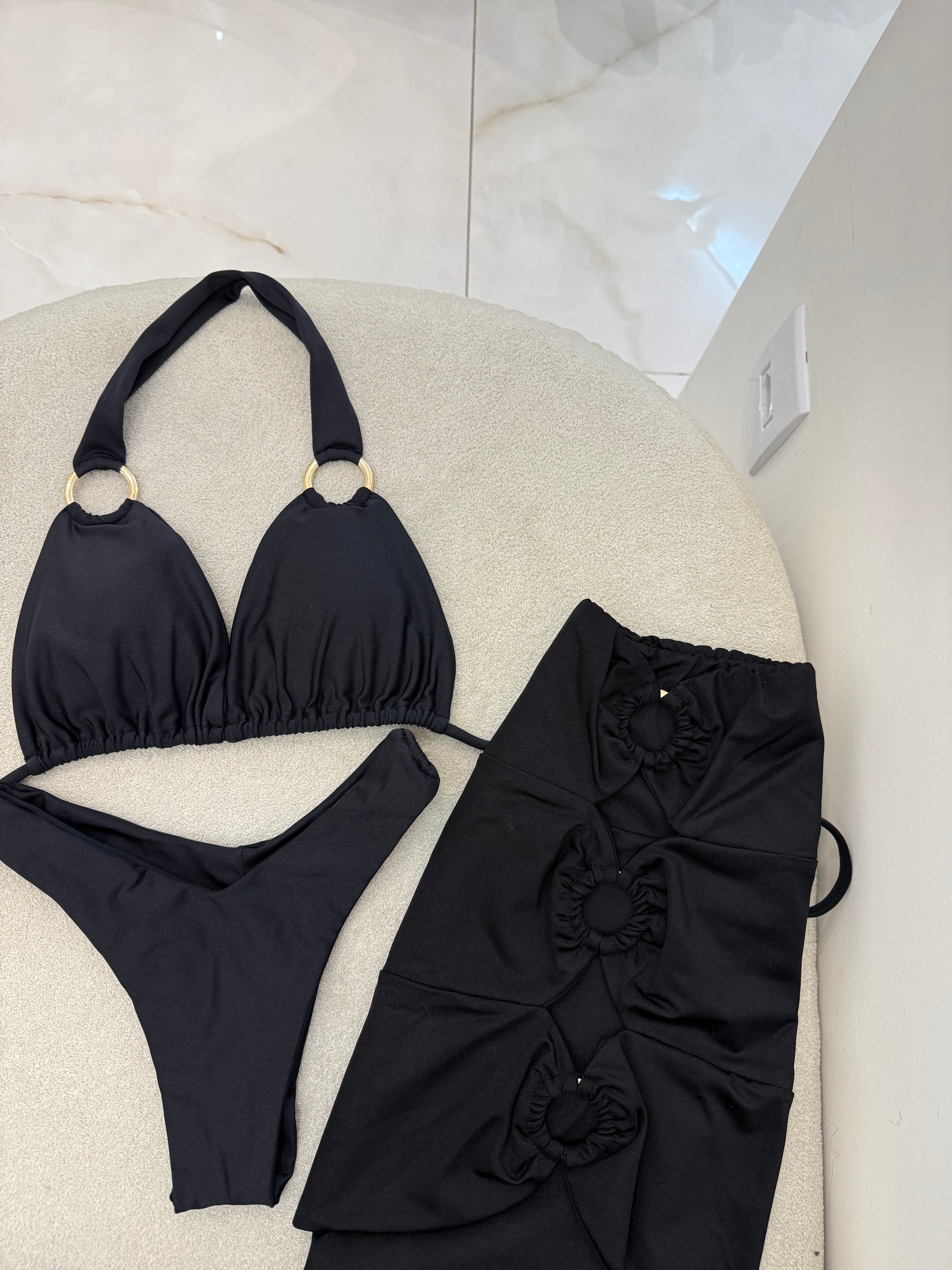 Cortininha Argola Preto