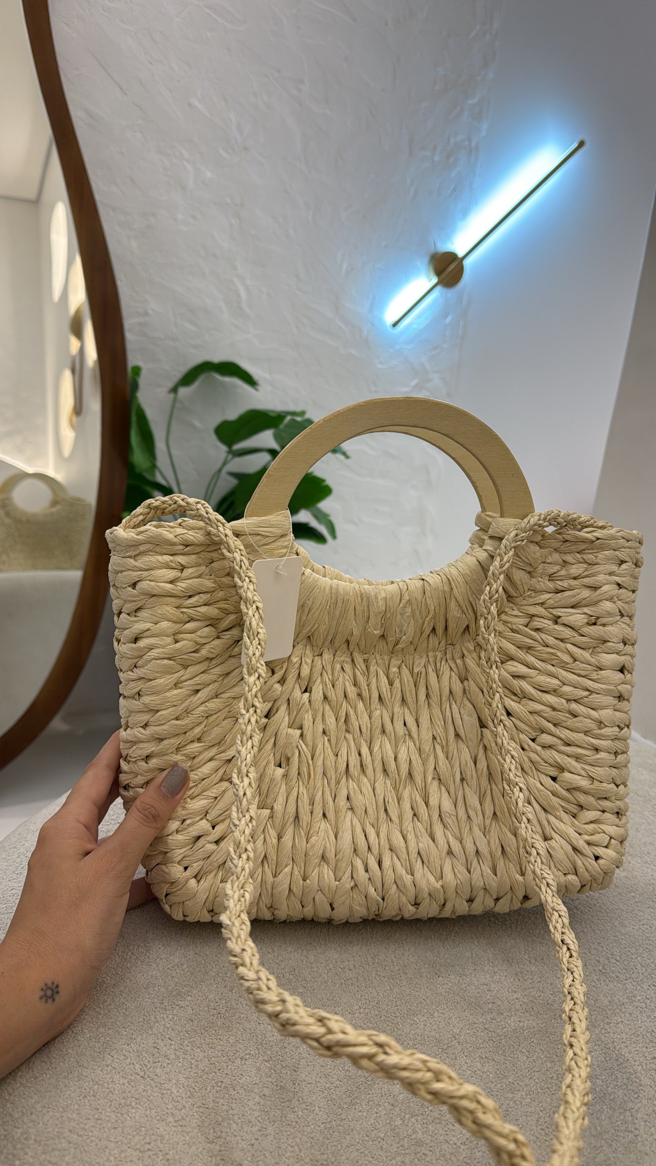 Bolsa Meia Lua (alça de bambu)