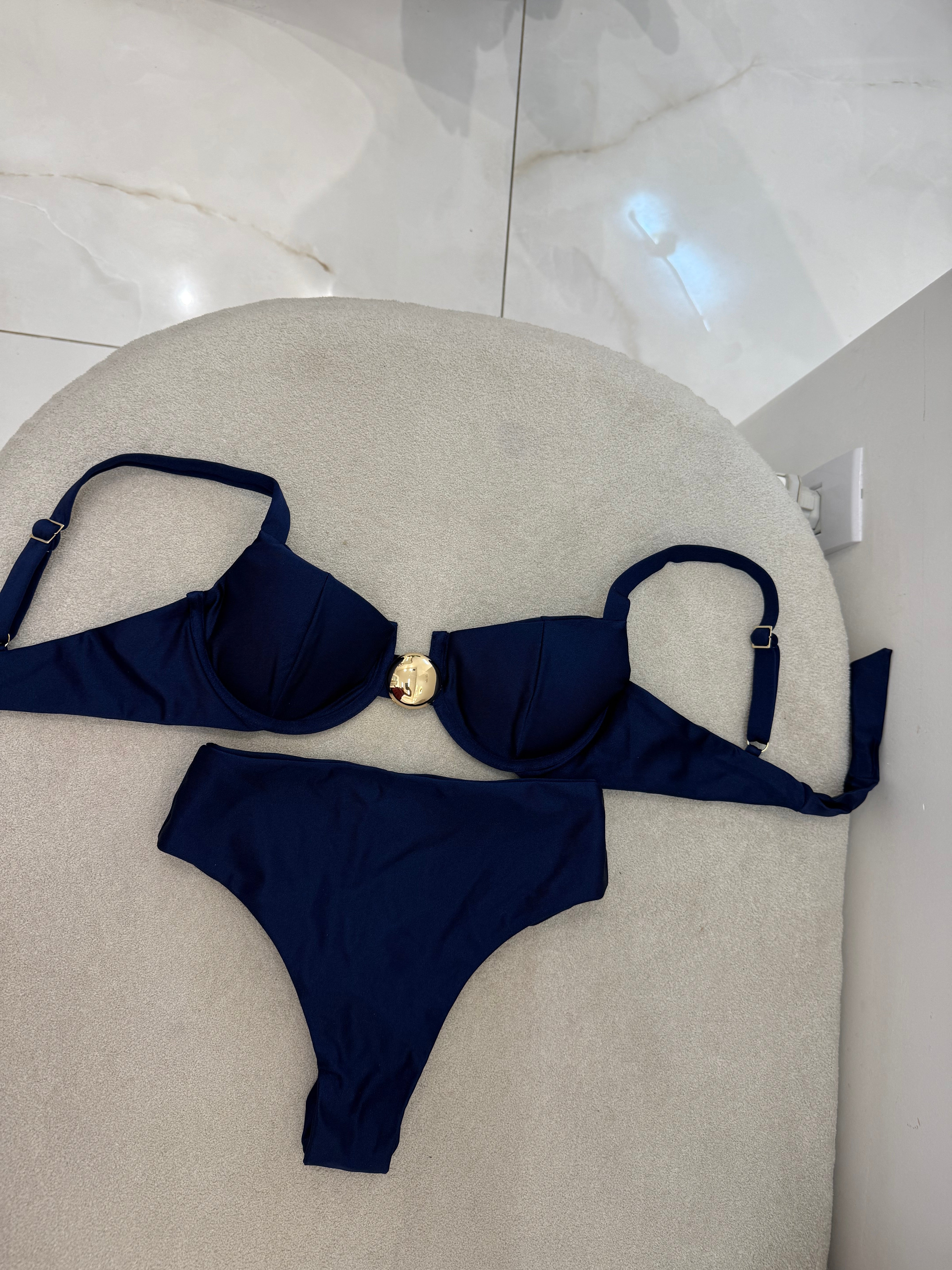 Hot Pant Botão (Aro) Azul Marinho