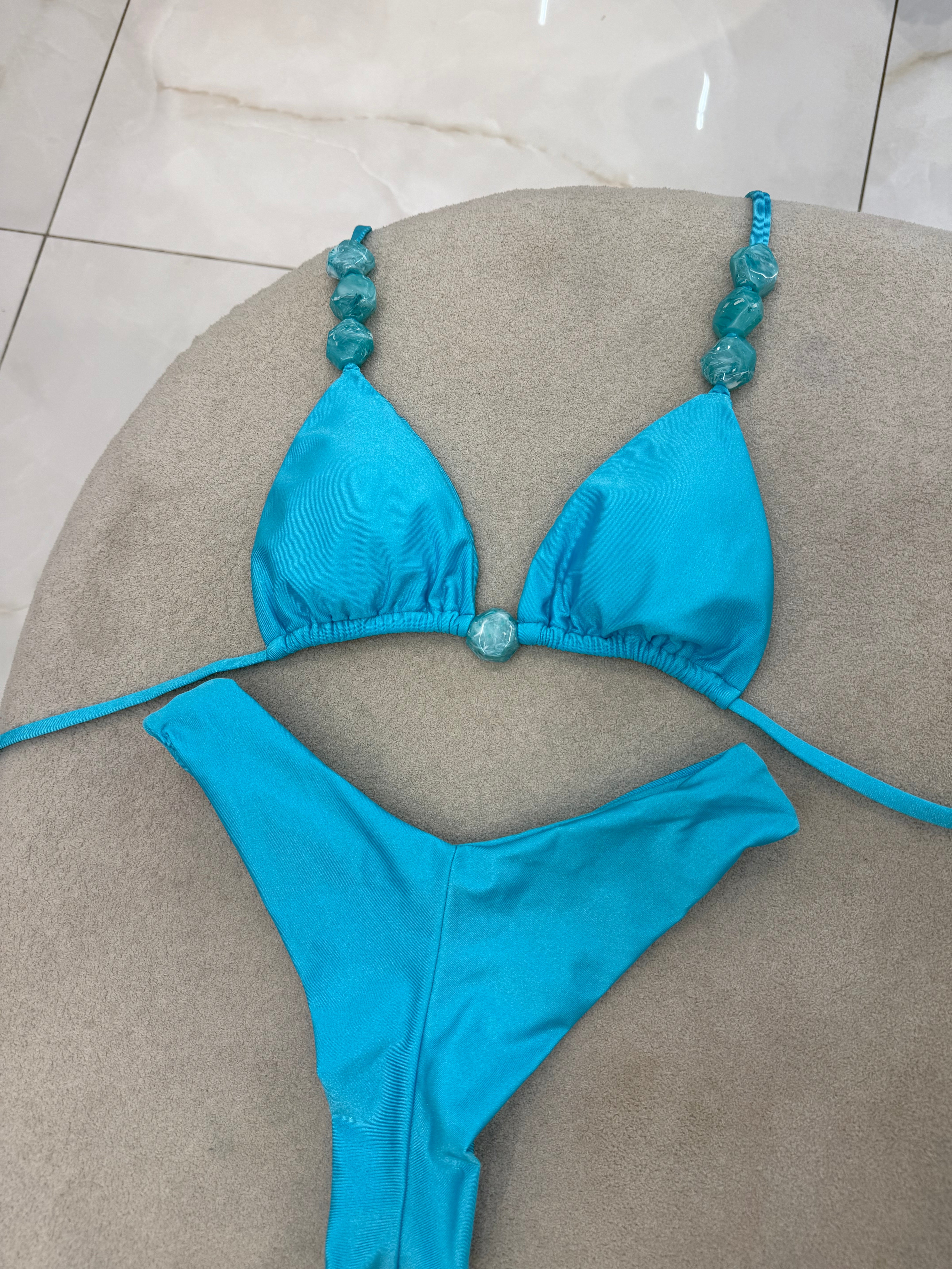 Cortininha Bali Asa Delta Azul Tiffany