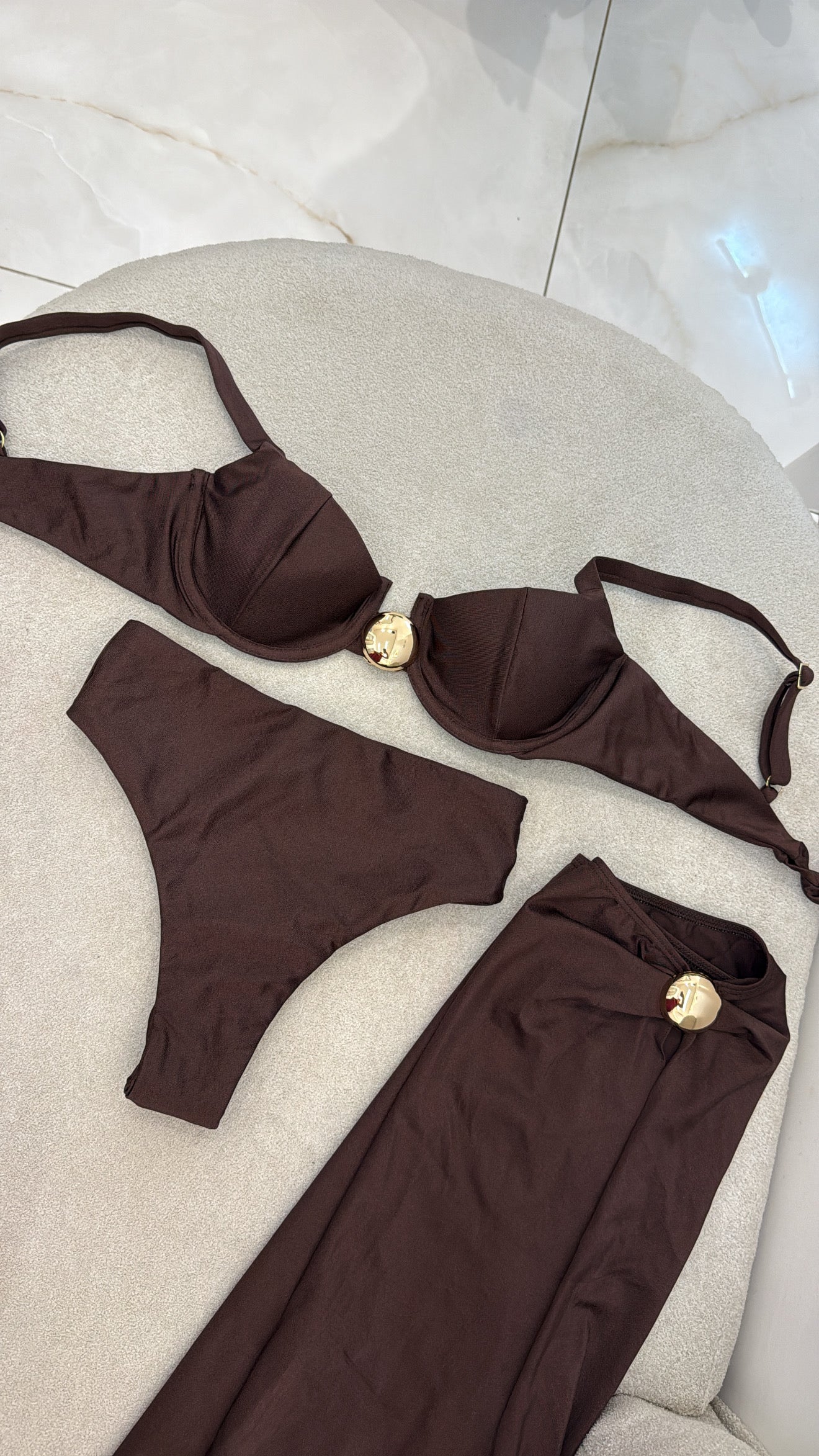 Hot Pant Botão (Aro) Marrom