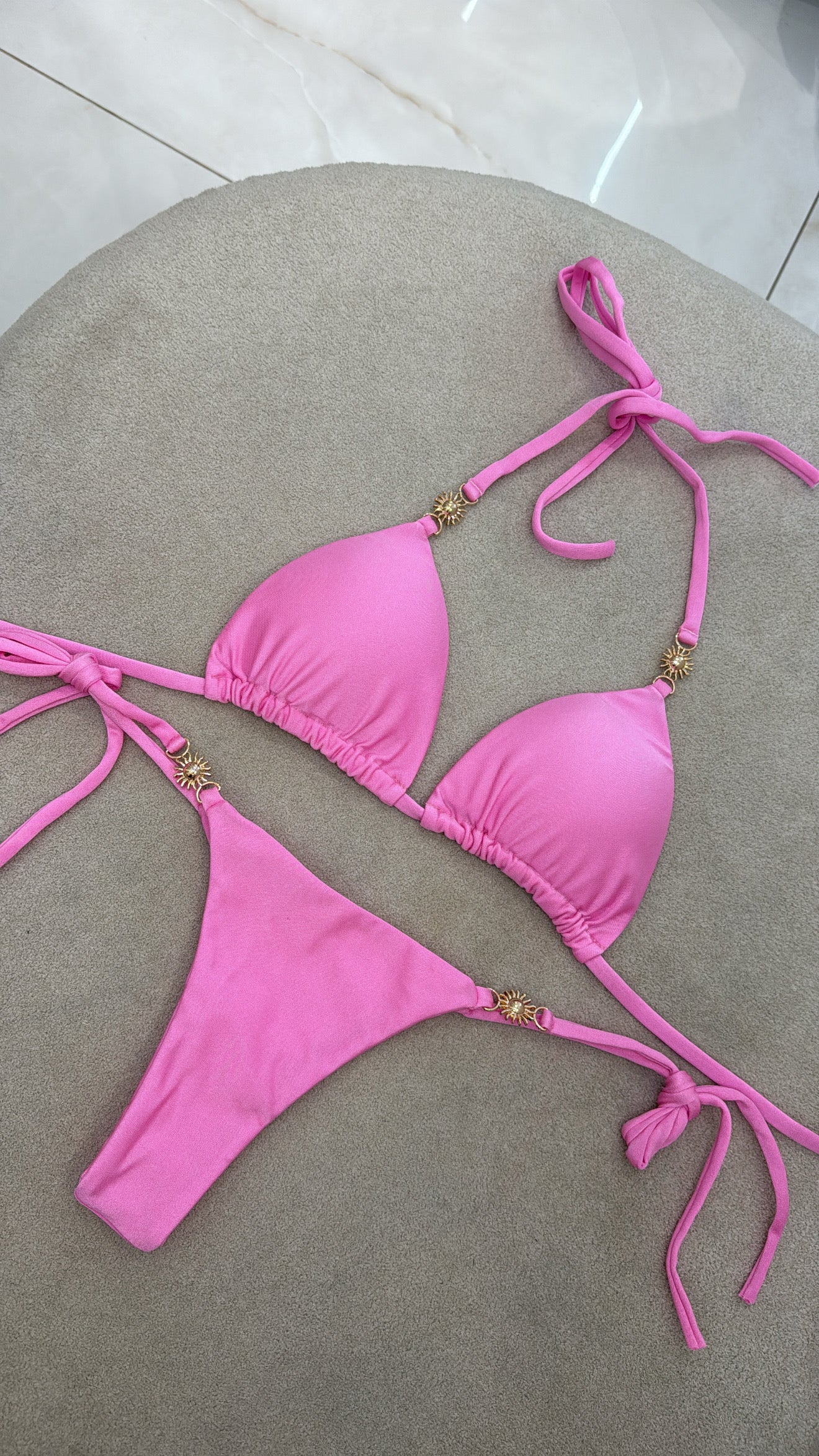 Biquíni Cortininha Sol Rosa Bebê