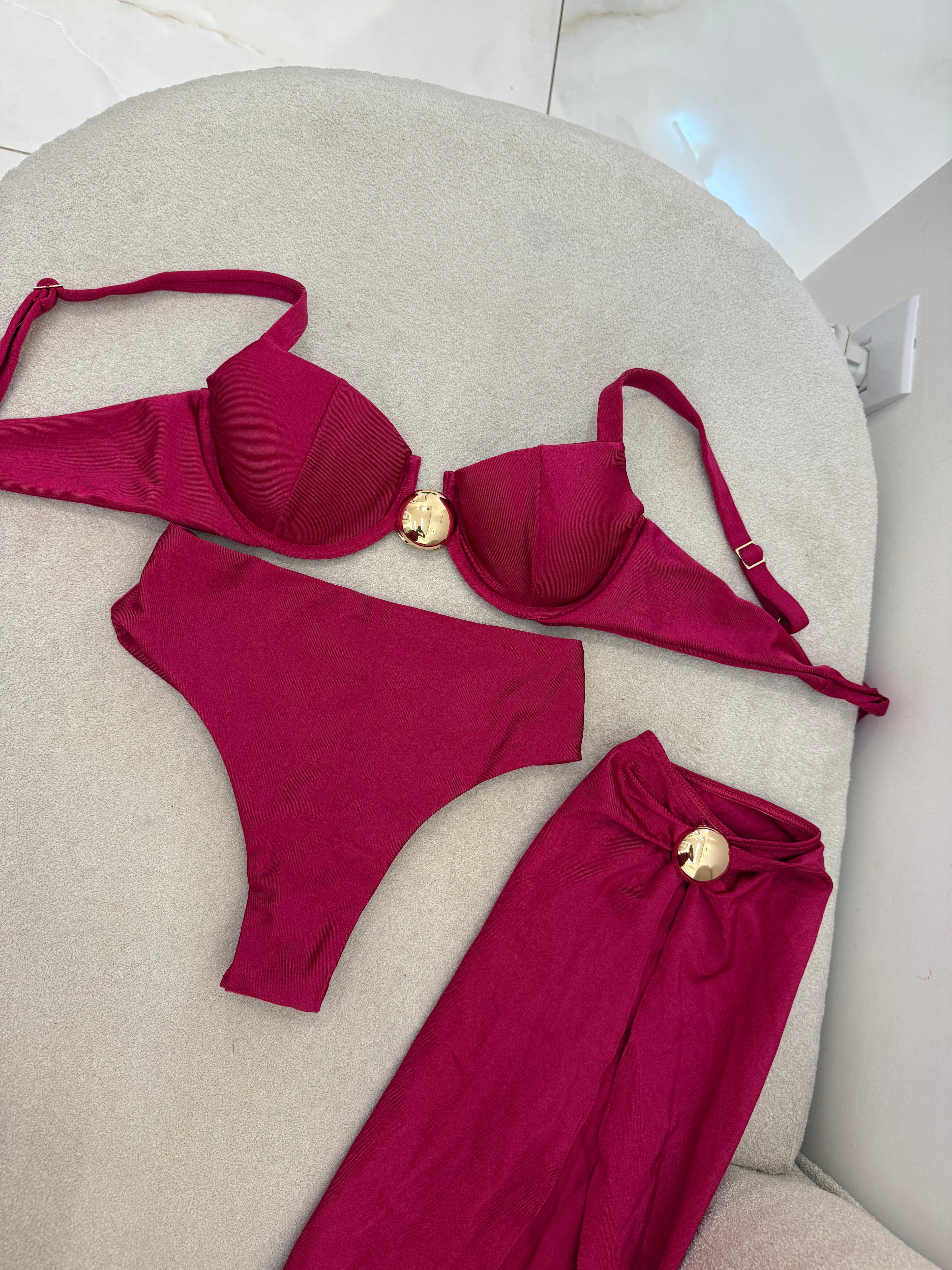 Hot Pant Botão (Aro) Vinho