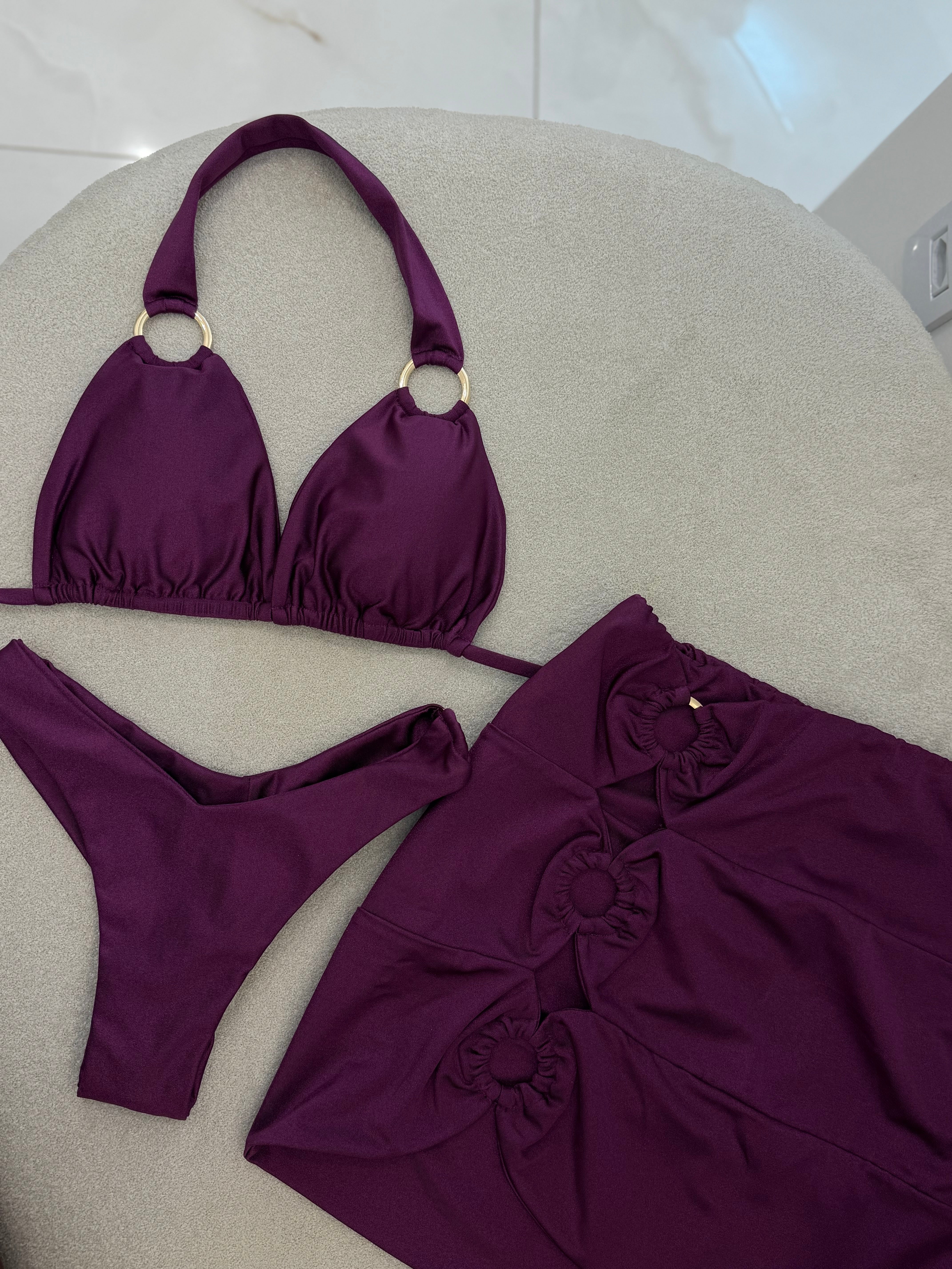 Cortininha Argola Roxo
