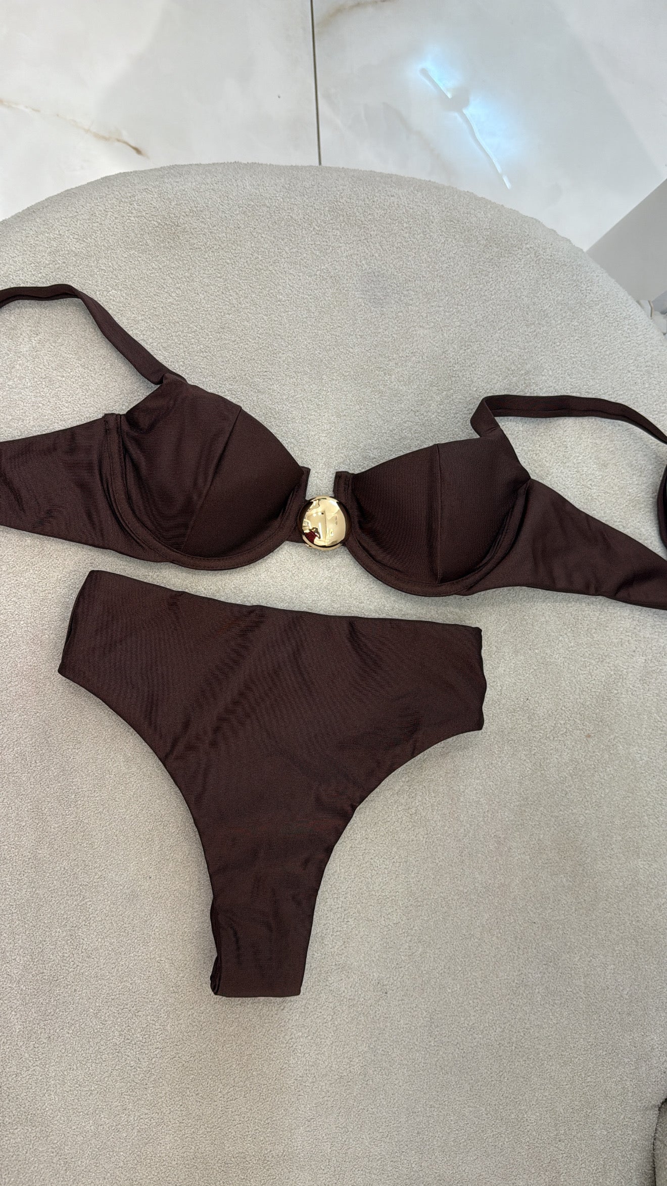 Hot Pant Botão (Aro) Marrom