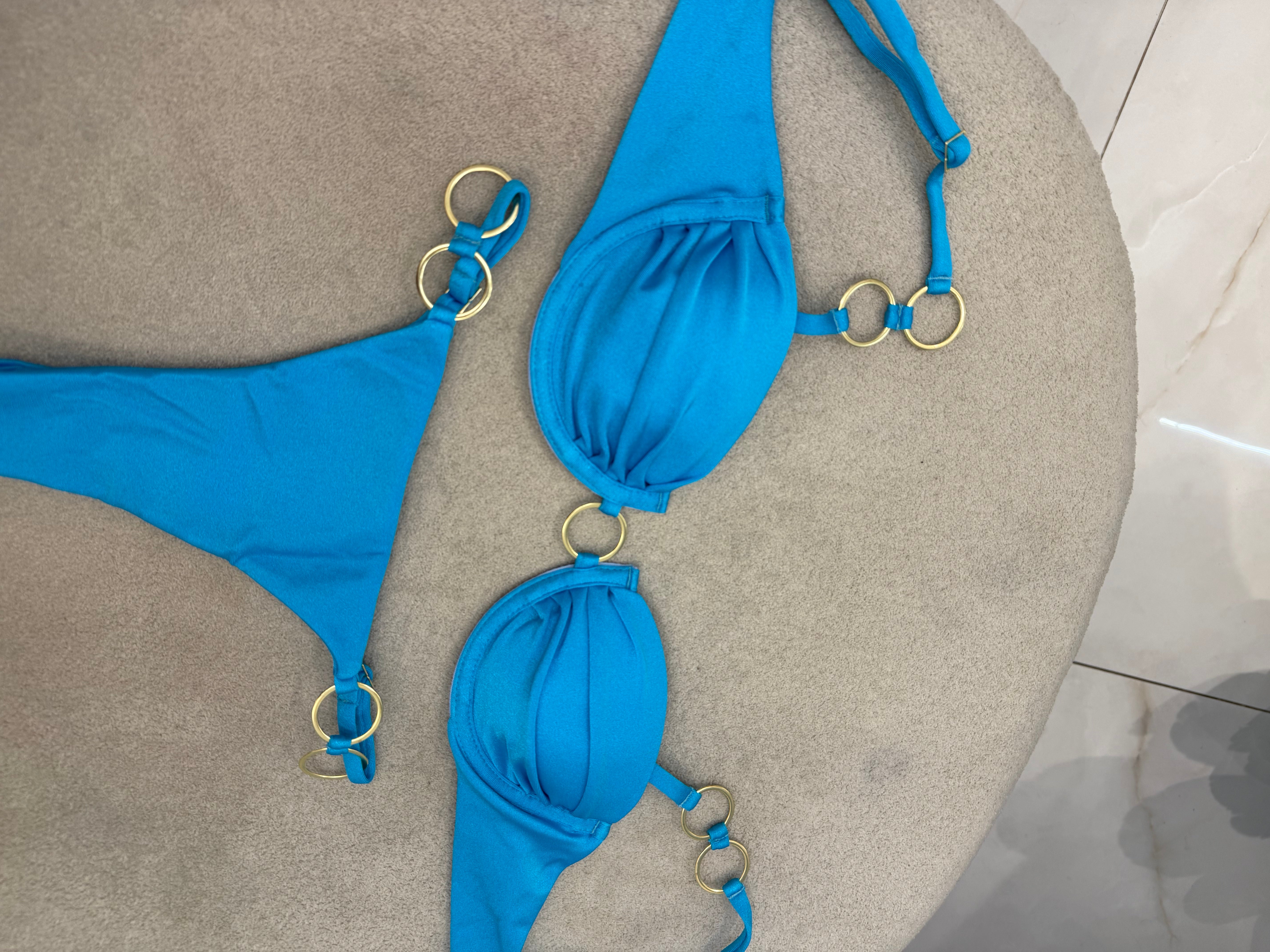 Biquíni Clara Azul Tiffany (argolas)