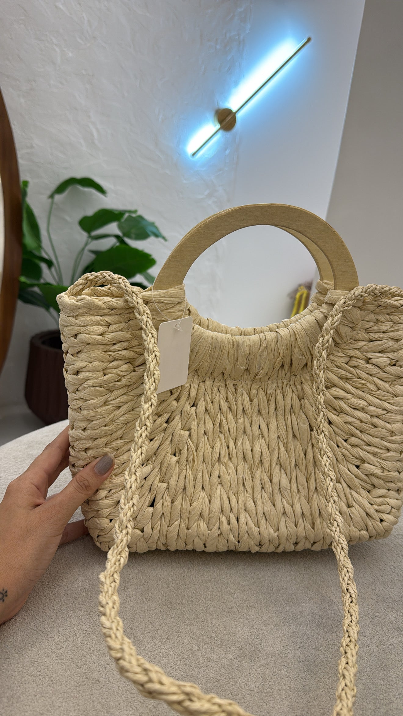 Bolsa Meia Lua (alça de bambu)