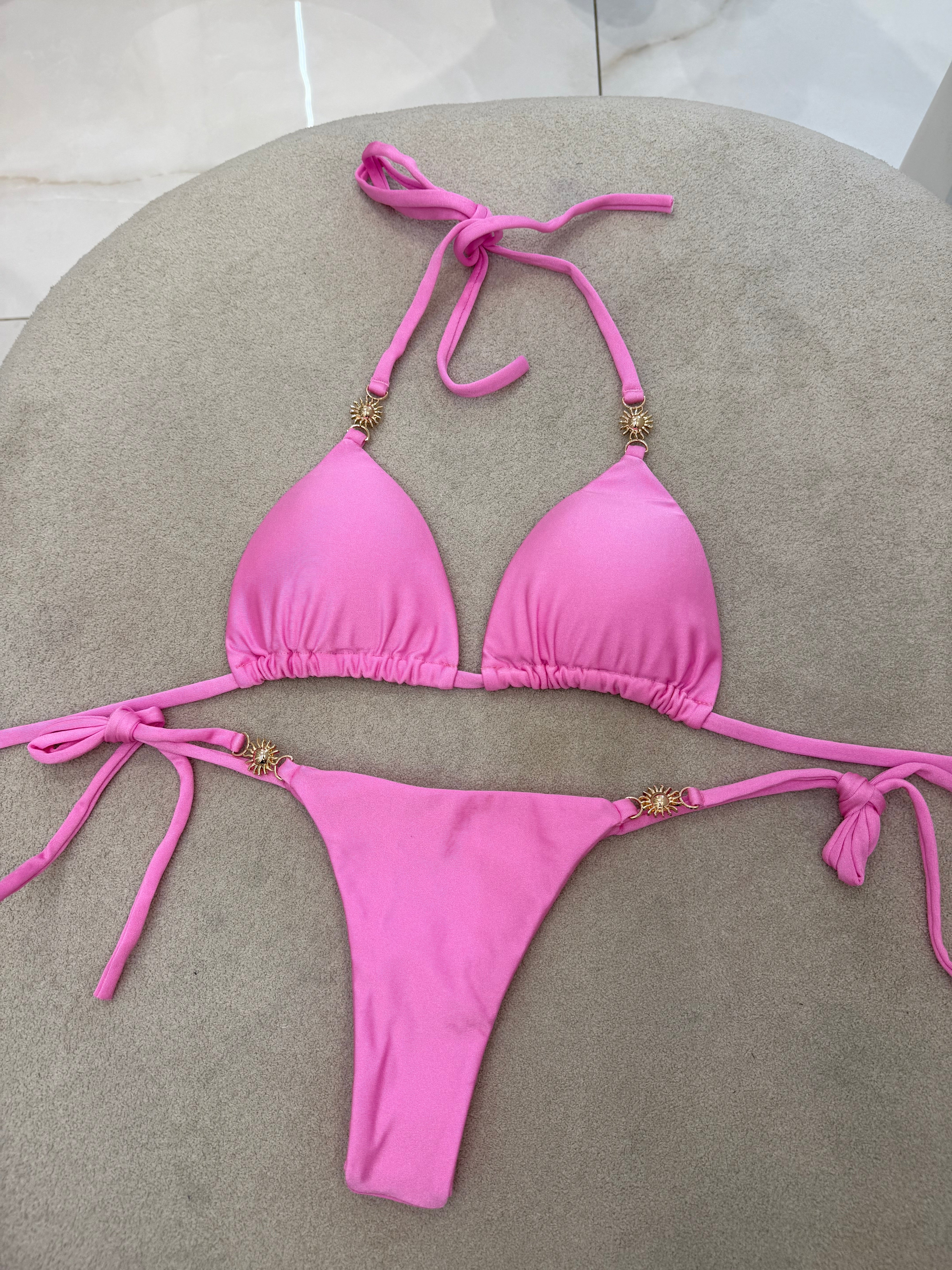 Biquíni Cortininha Sol Rosa Bebê