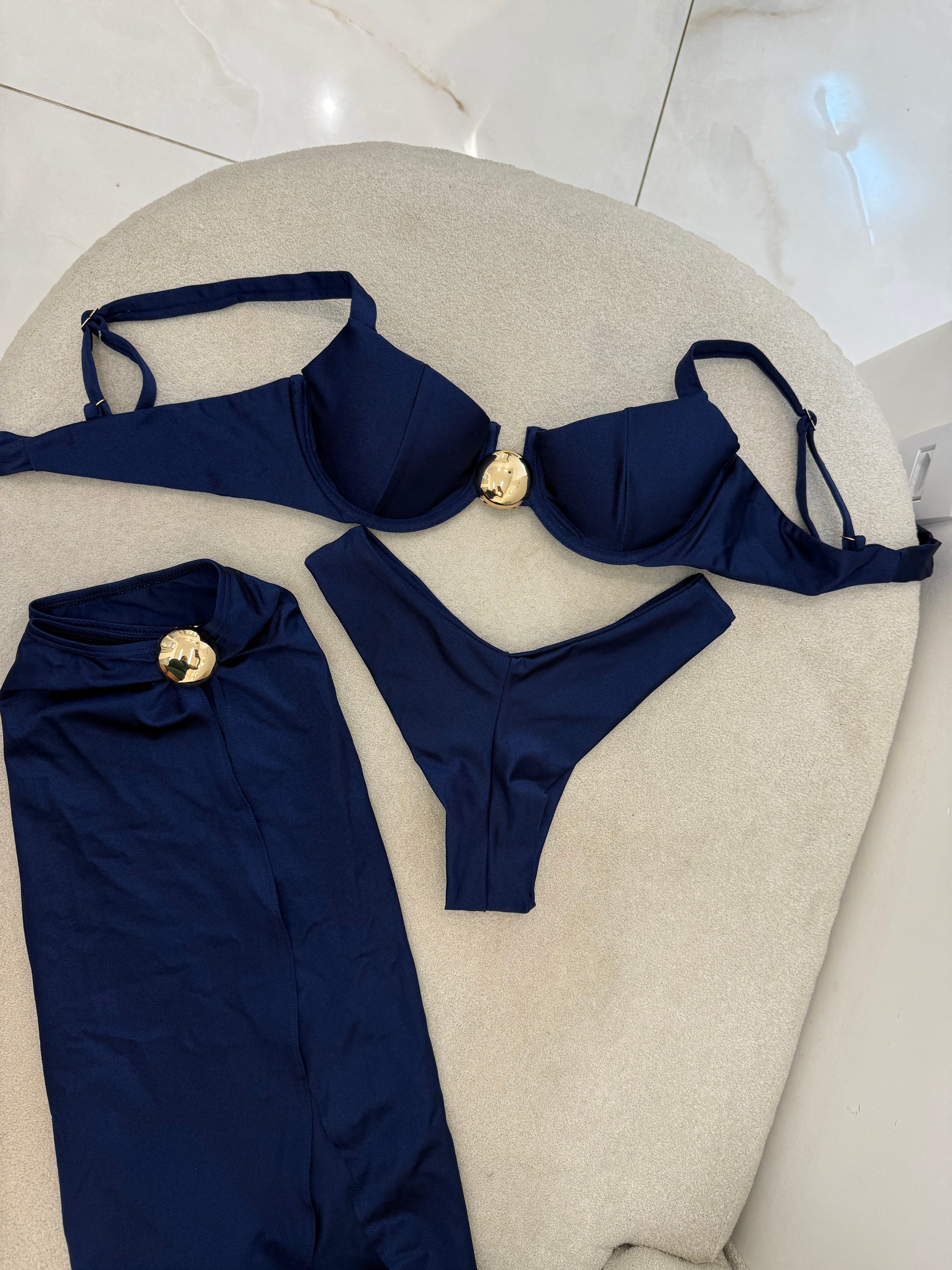 Botão Asa Delta Aro Azul Marinho