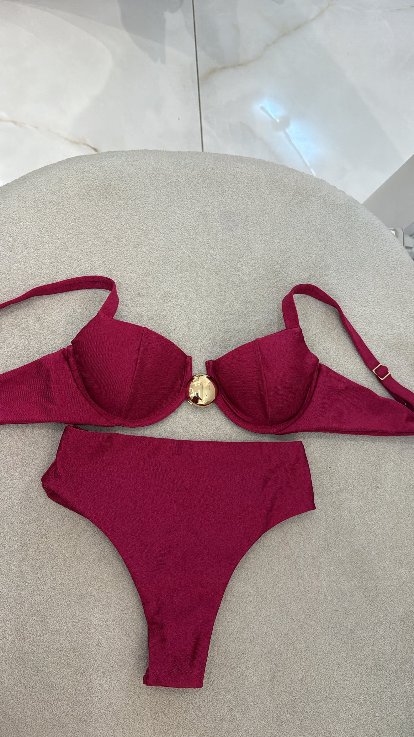 Hot Pant Botão (Aro) Vinho