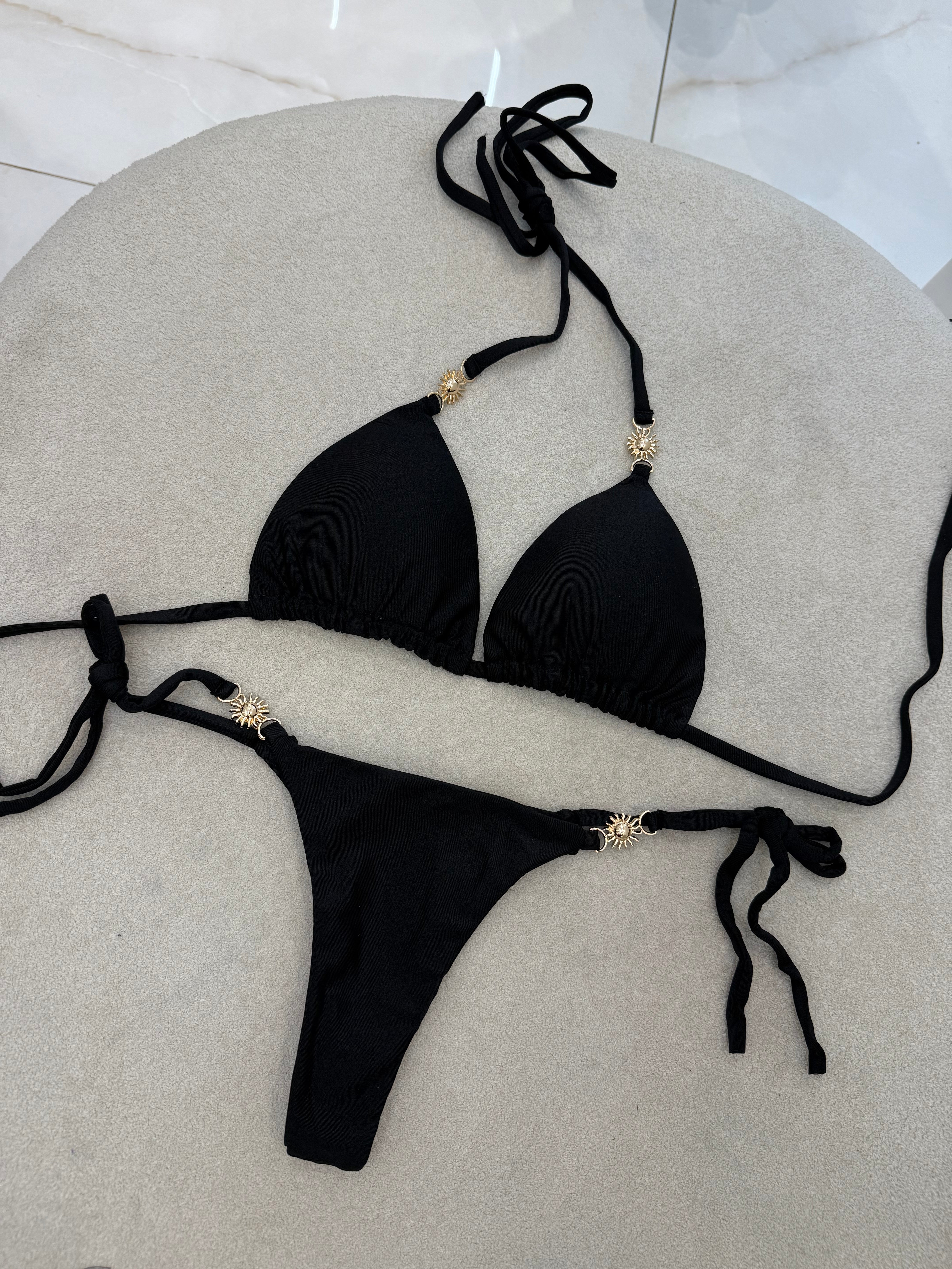 Biquíni Sol Cortininha Preto